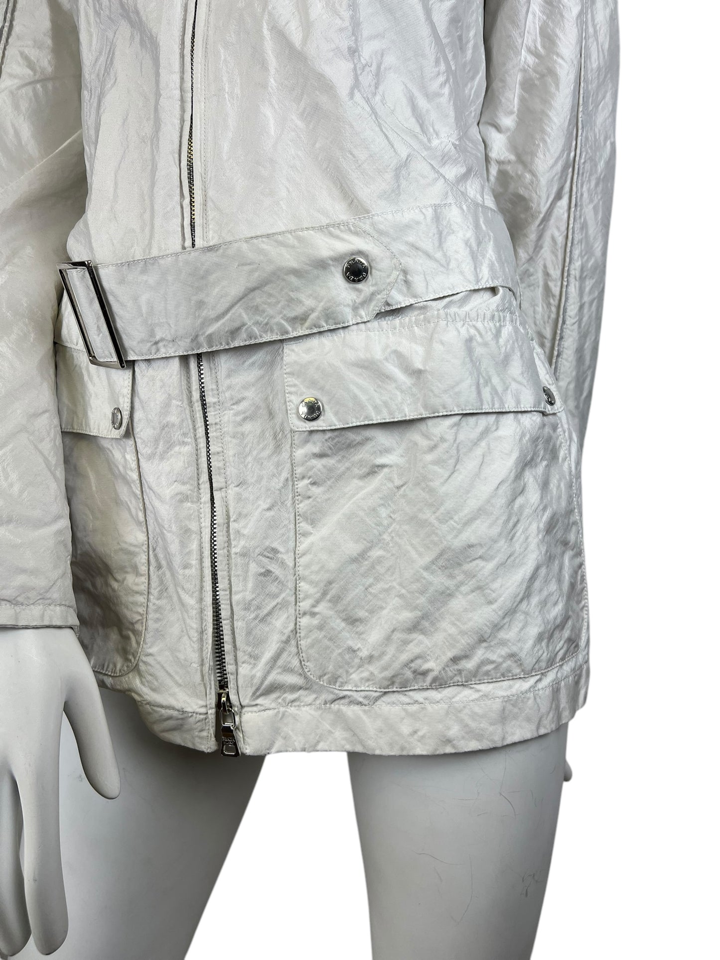00’ Prada Metallic Nylon Coat Jacket