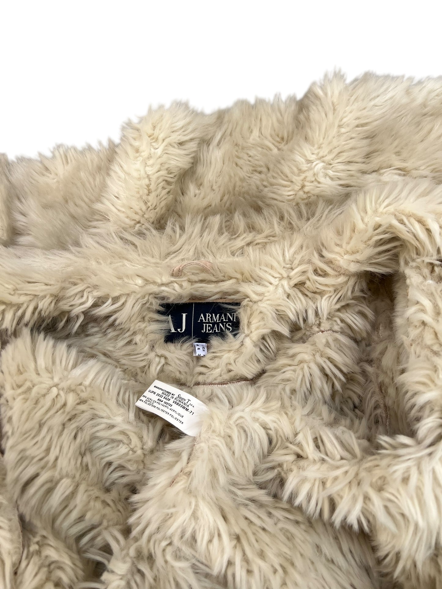 00s Armani Jeans Faux Fur Jacket
