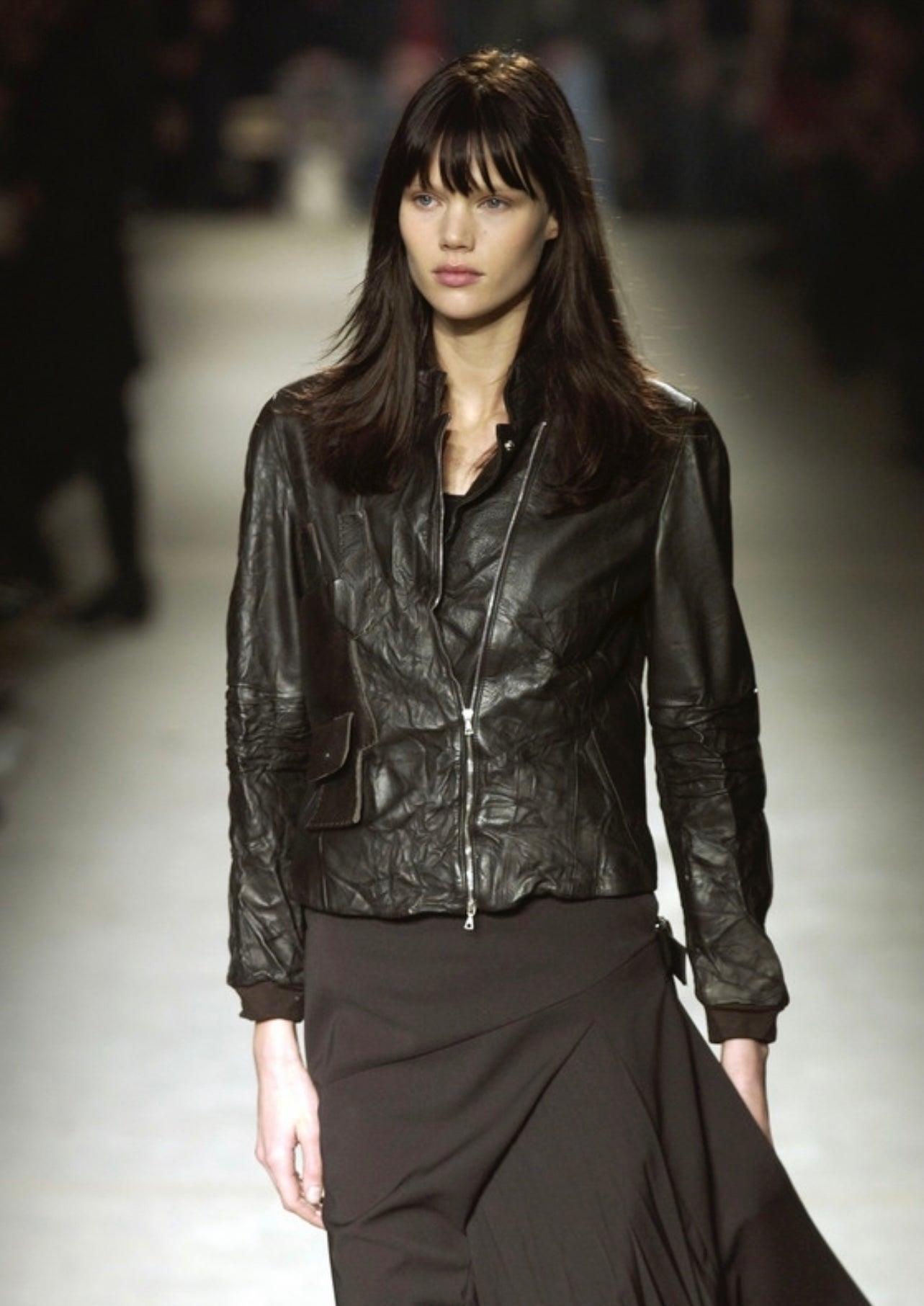 FW2002 Marithé + François Girbaud Asymmetrica Biker leather jacket
