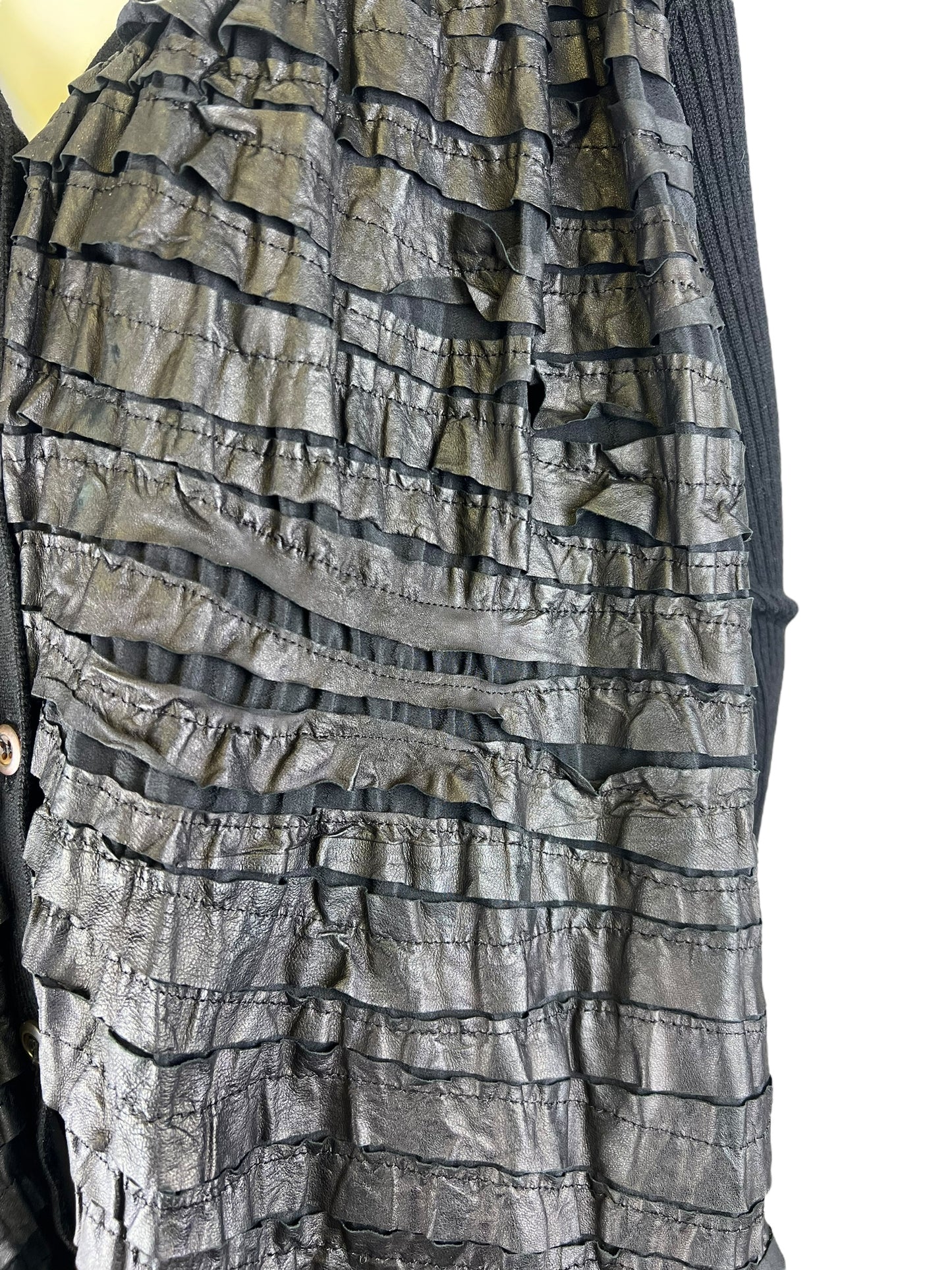 00’ Prada wool & leather & silk sweater dress