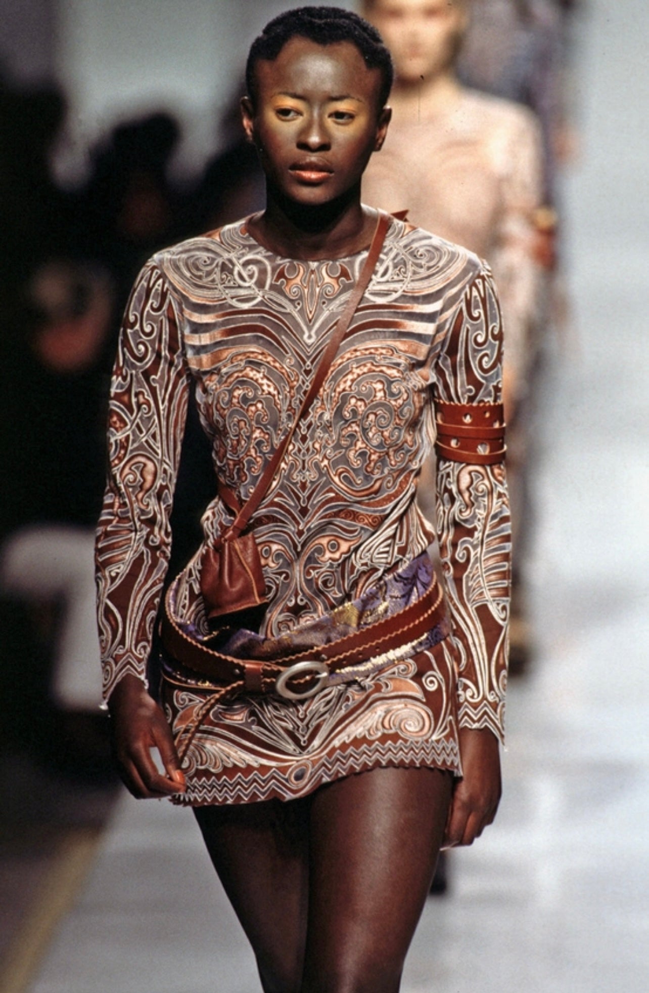 SS 1996 Jean Paul Gaultier Maori Printed Mesh top