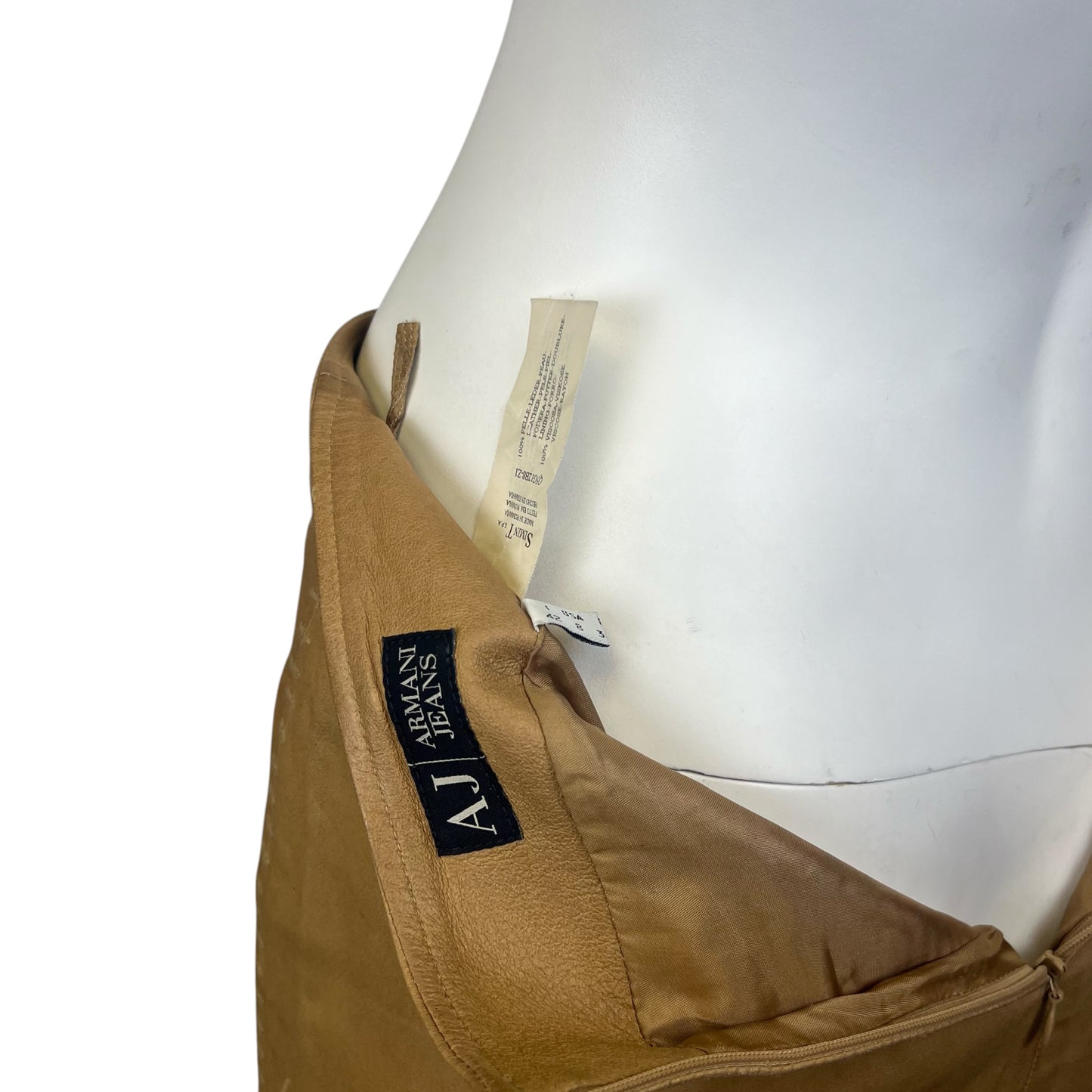 00’ Armani Jeans Asimmetric Leather Skirt