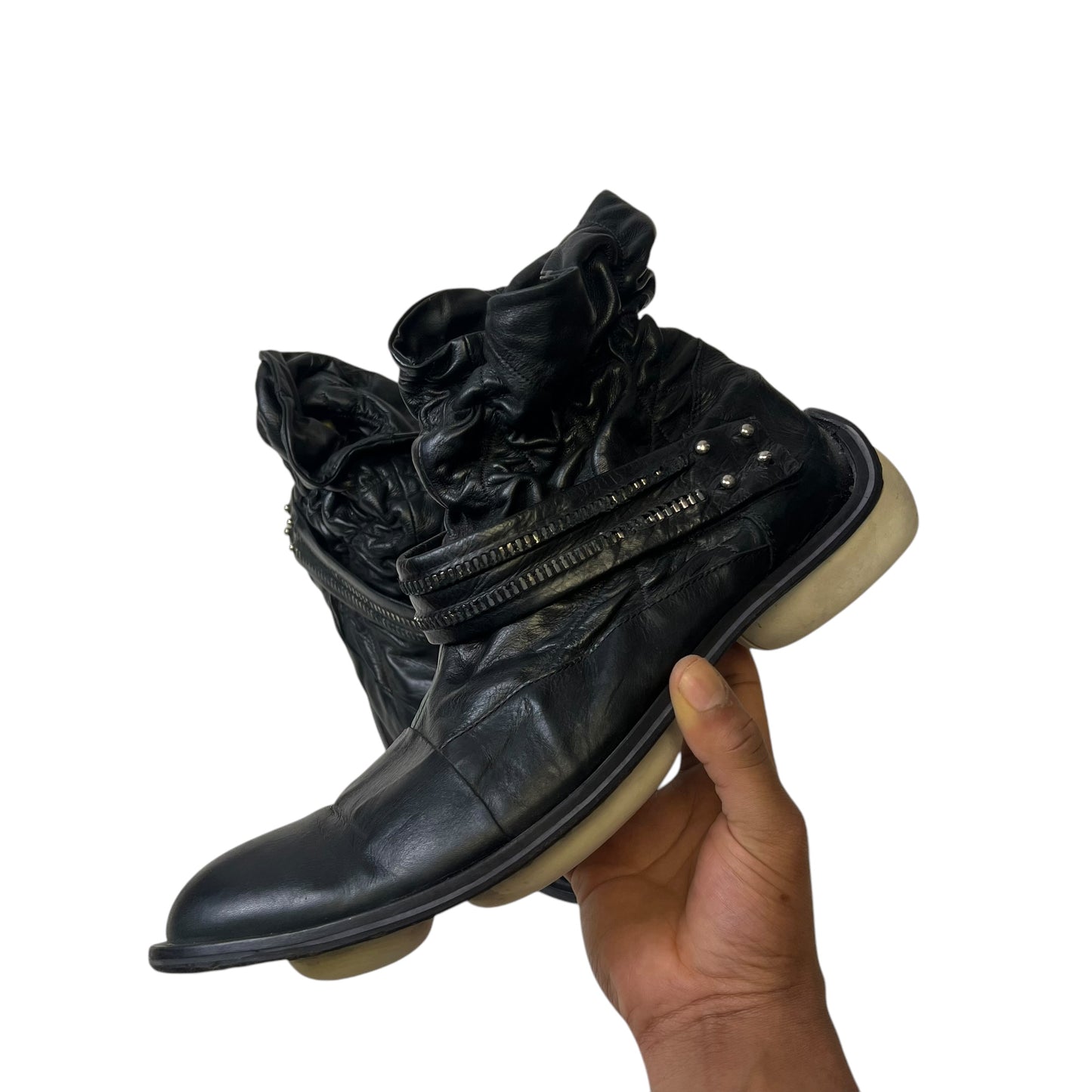 00s Marithé + François Girbaud Leather Cowboy Boots