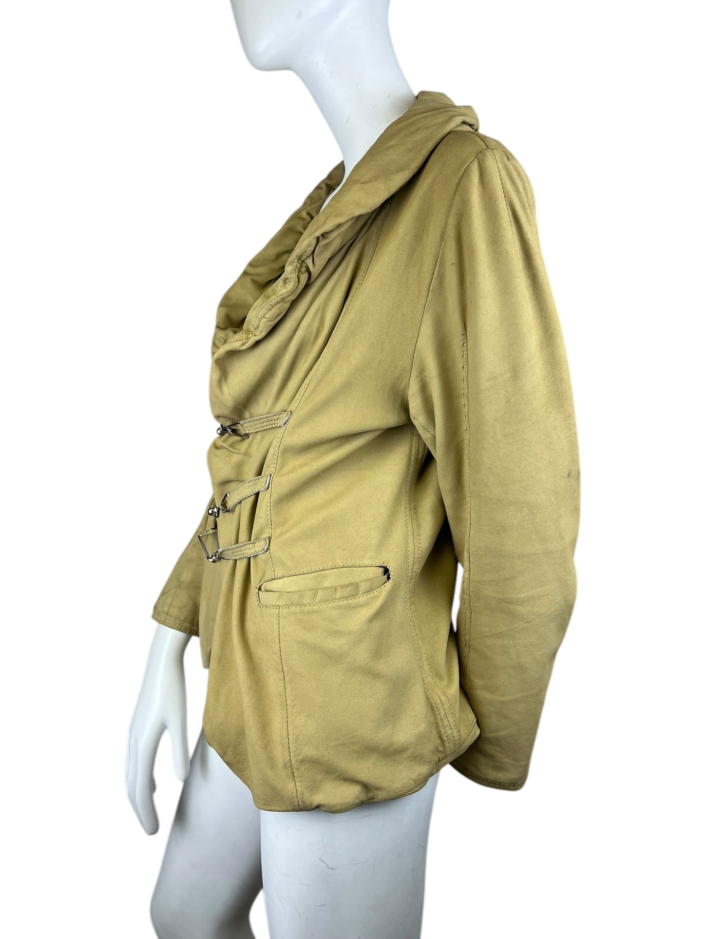 00s Marithé + François Girbaud Leather Metal Closure Jacket