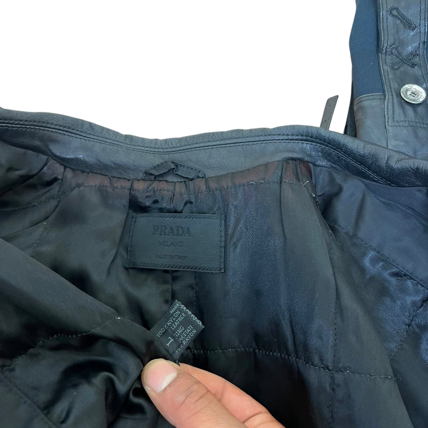90s Prada Nylon/ Leather Jacket