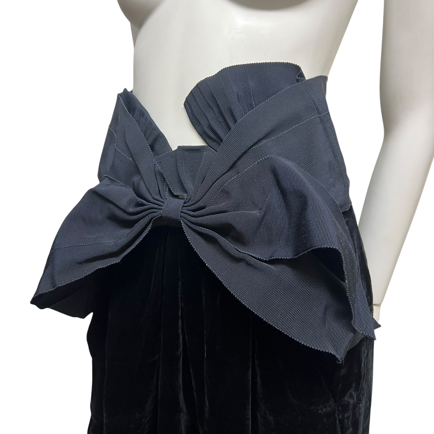 00s Sonia Rykiel Velour Corset Midi Skirt