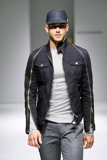 SS 2008 Gaetano Navarra zippered arms biker jacket