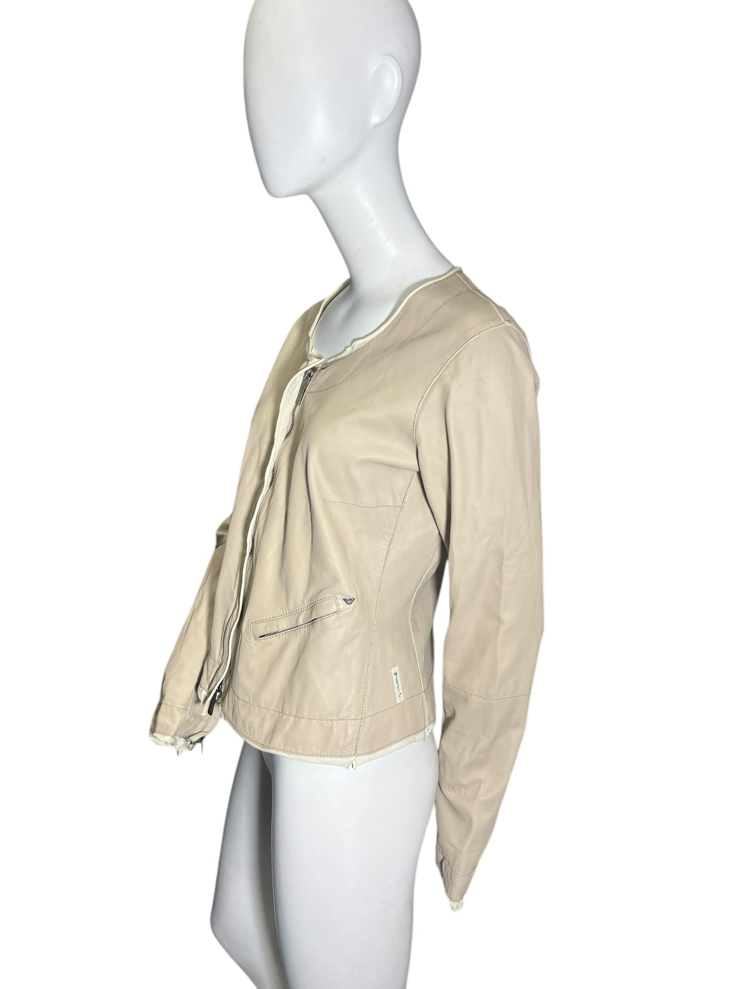 00s Armani Jeans Leather Jacket