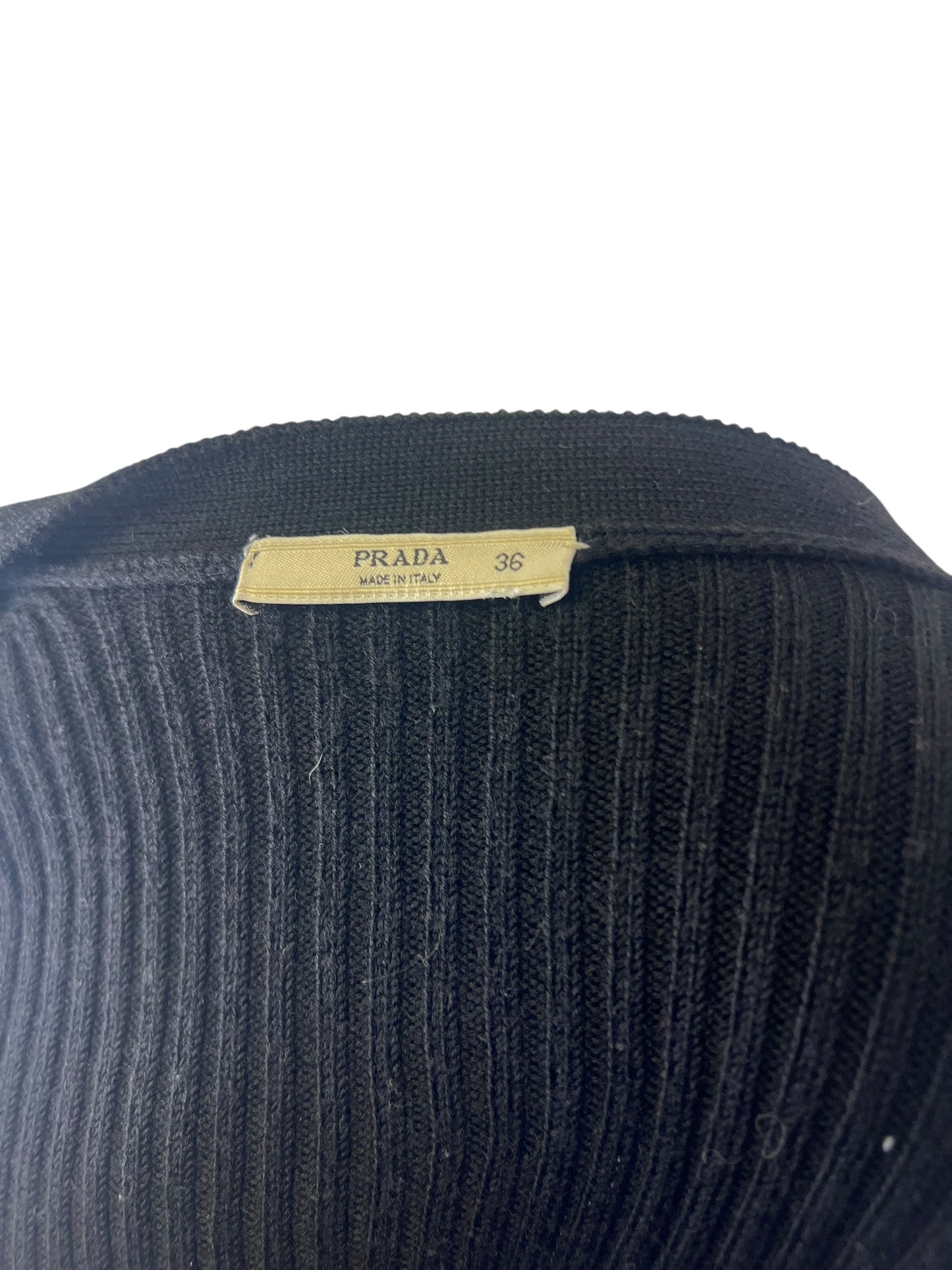 00’ Prada wool & leather & silk sweater dress