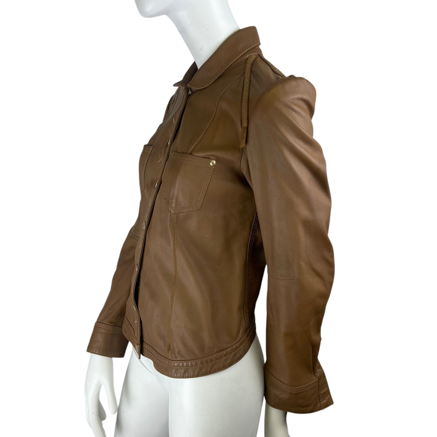 00s Marithé + François Girbaud Leather Patch Jacket