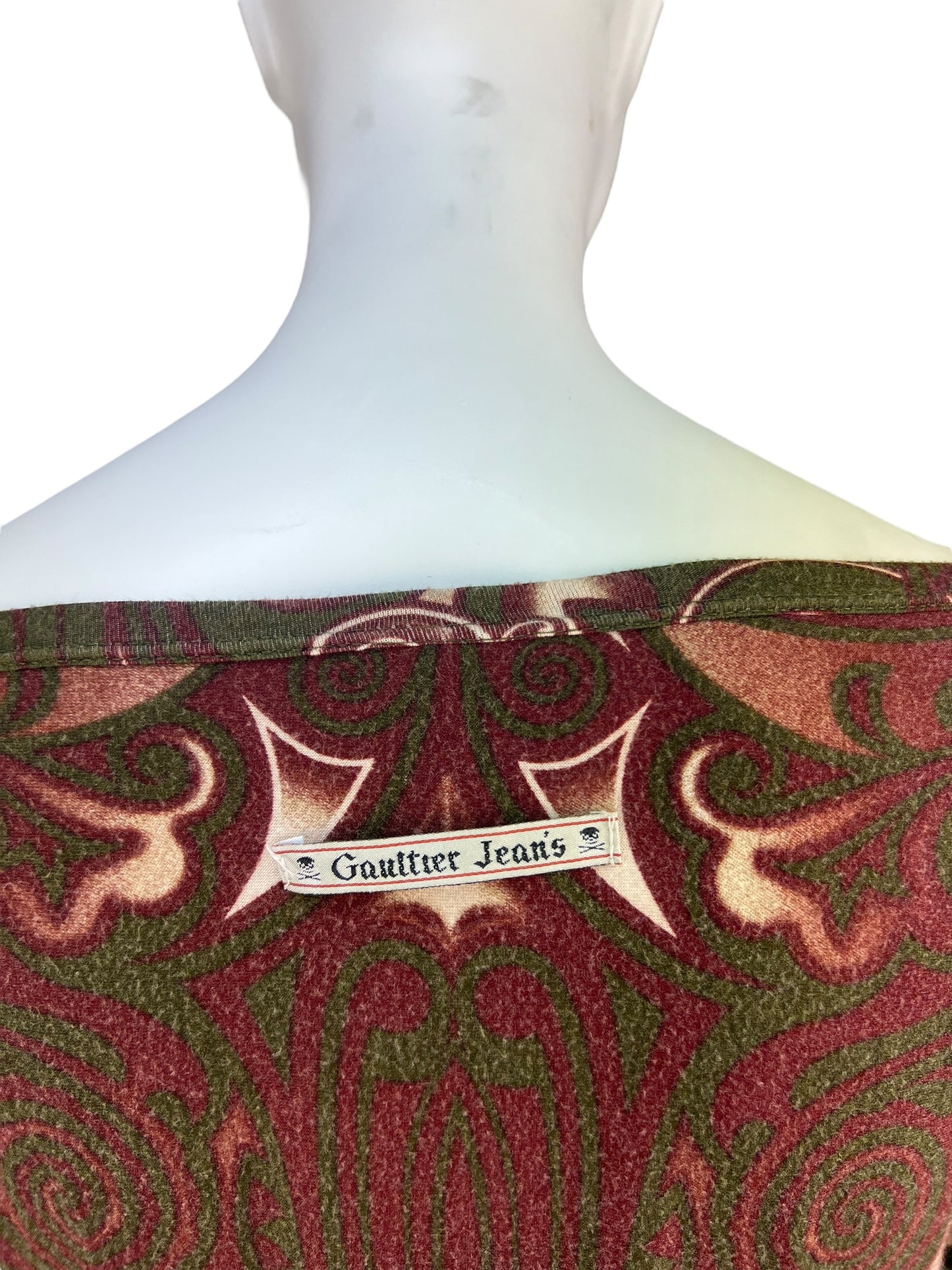 SS 1996 Jean Paul Gaultier Maori Printed Mesh top