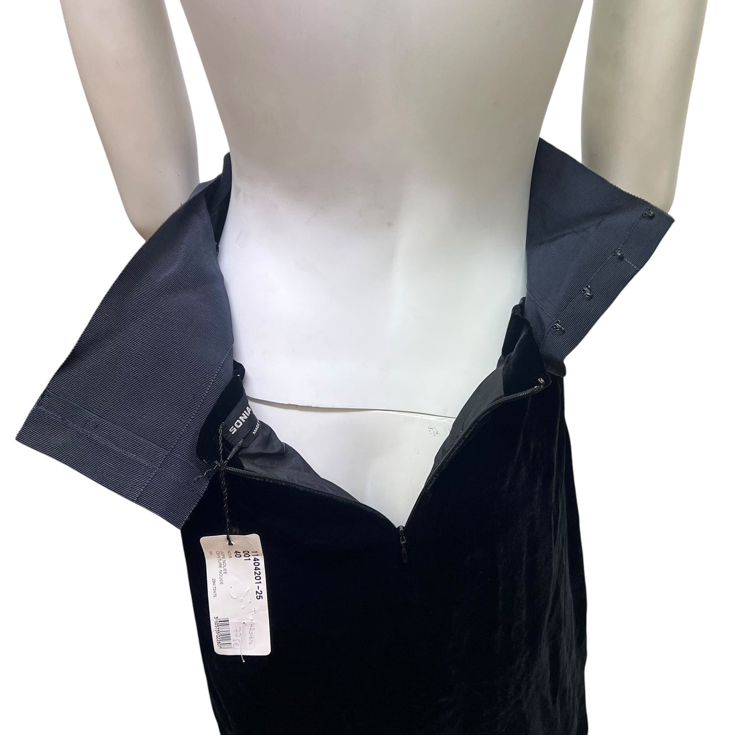 00s Sonia Rykiel Velour Corset Midi Skirt