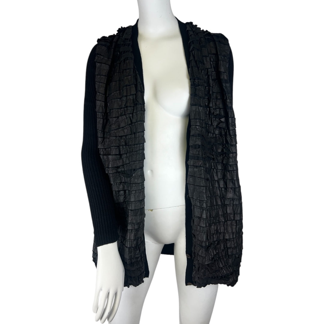 00’ Prada wool & leather & silk sweater dress