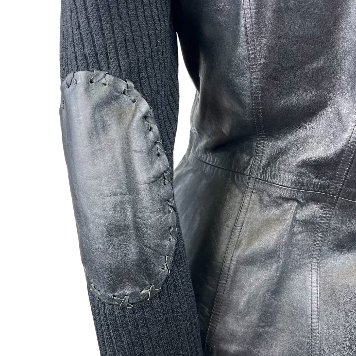 FW 2001 Paco Rabanne wool & Leather Blazer Jacket