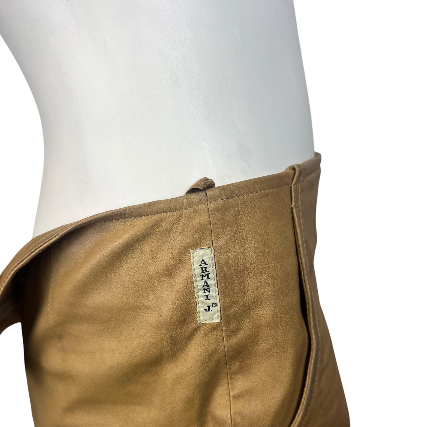 00’ Armani Jeans Asimmetric Leather Skirt