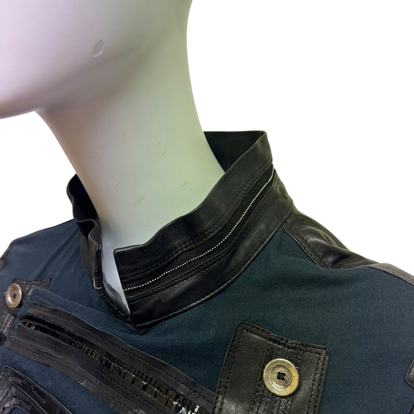 00s Marithé + François Girbaud Leather doble layer jacket
