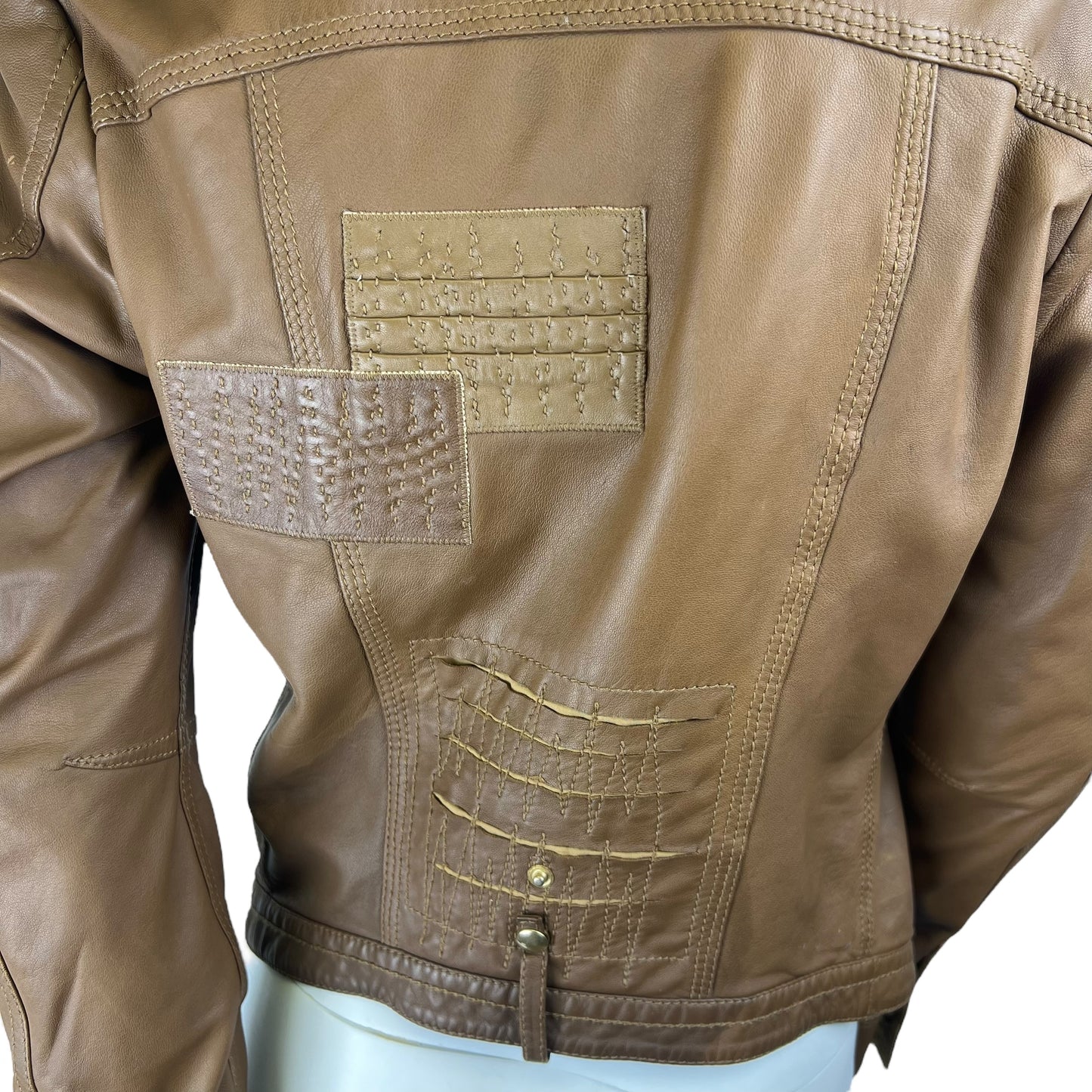 00s Marithé + François Girbaud Leather Patch Jacket