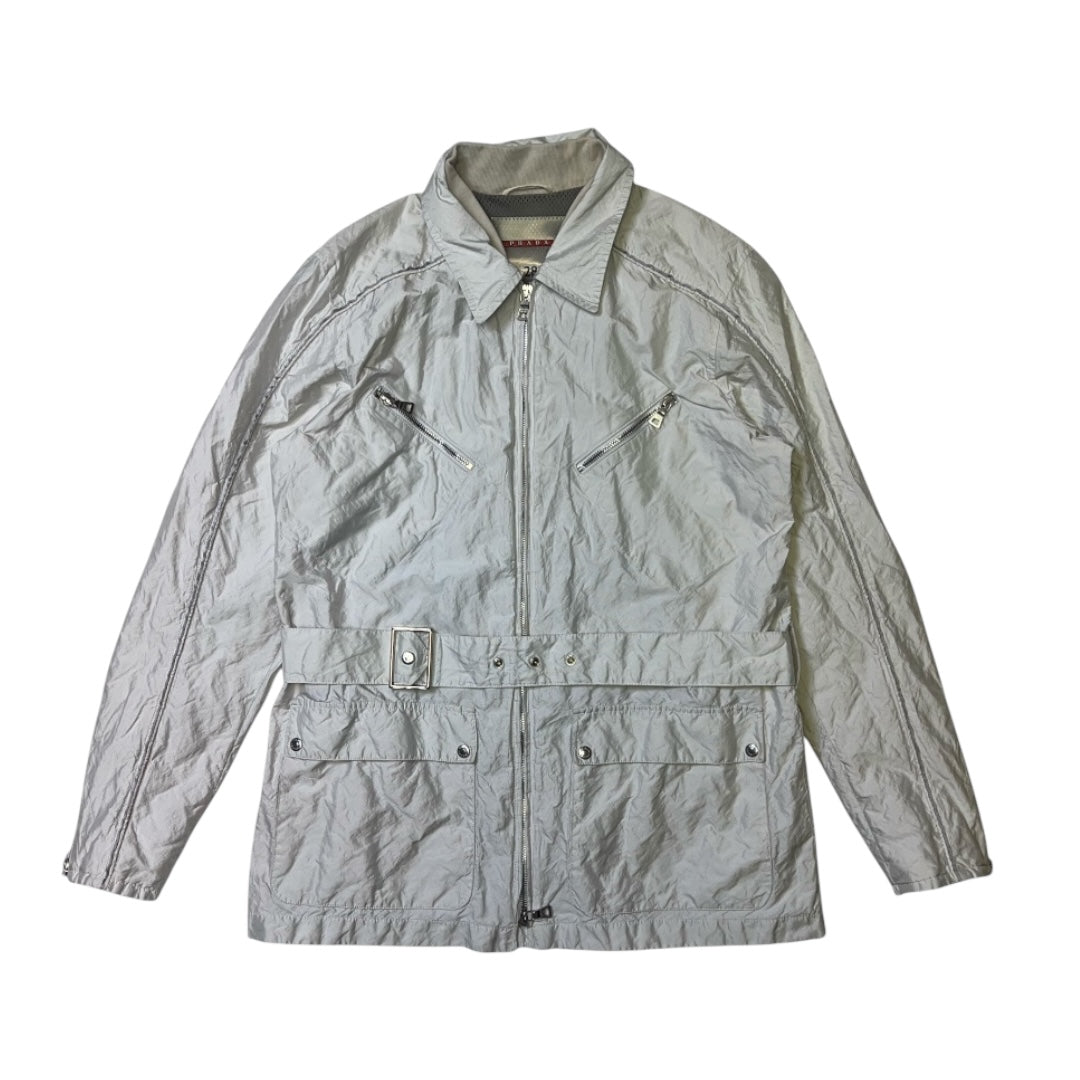 00’ Prada Metallic Nylon Coat Jacket