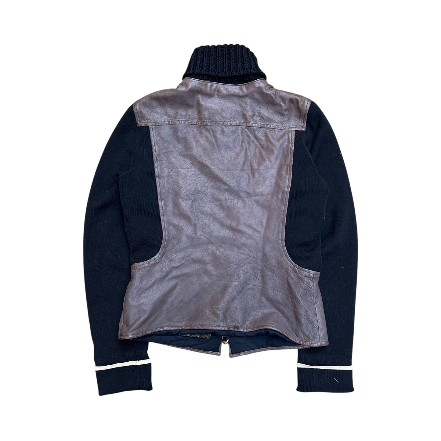 00s Prada Sport Leather Long kneck jacket