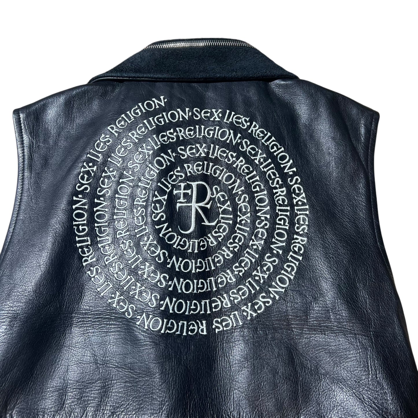 90s John Richmond Sex&Lies&Religion Leather Vest