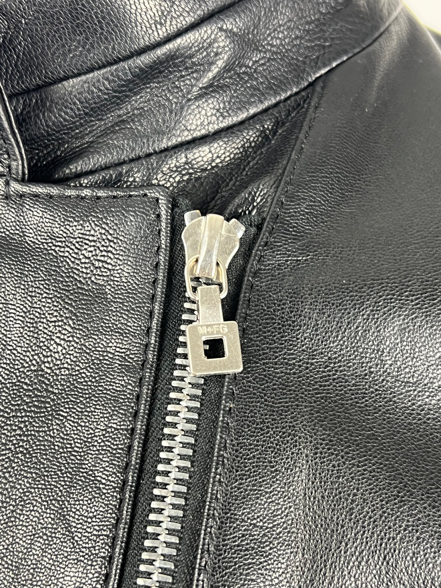 FW2002 Marithé + François Girbaud Asymmetrica Biker leather jacket