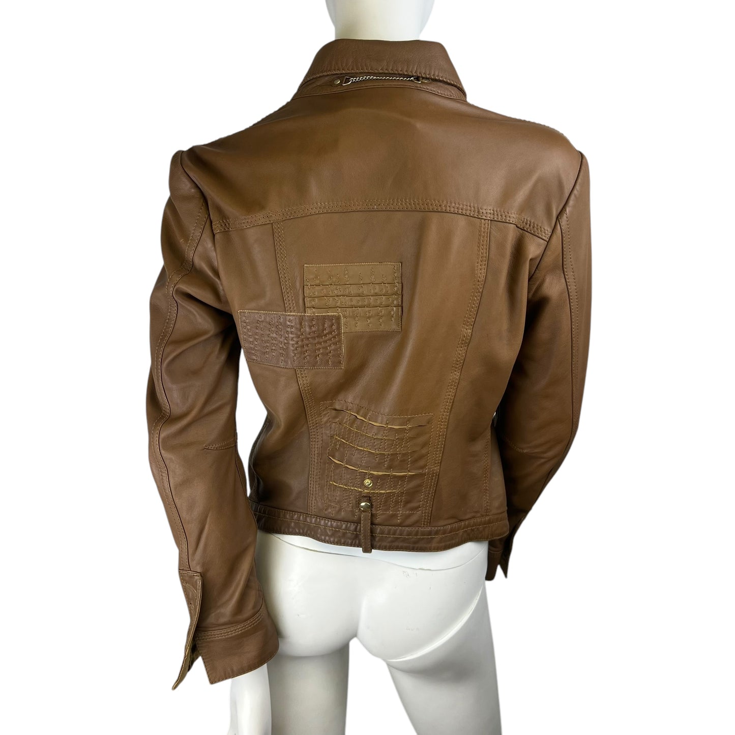 00s Marithé + François Girbaud Leather Patch Jacket