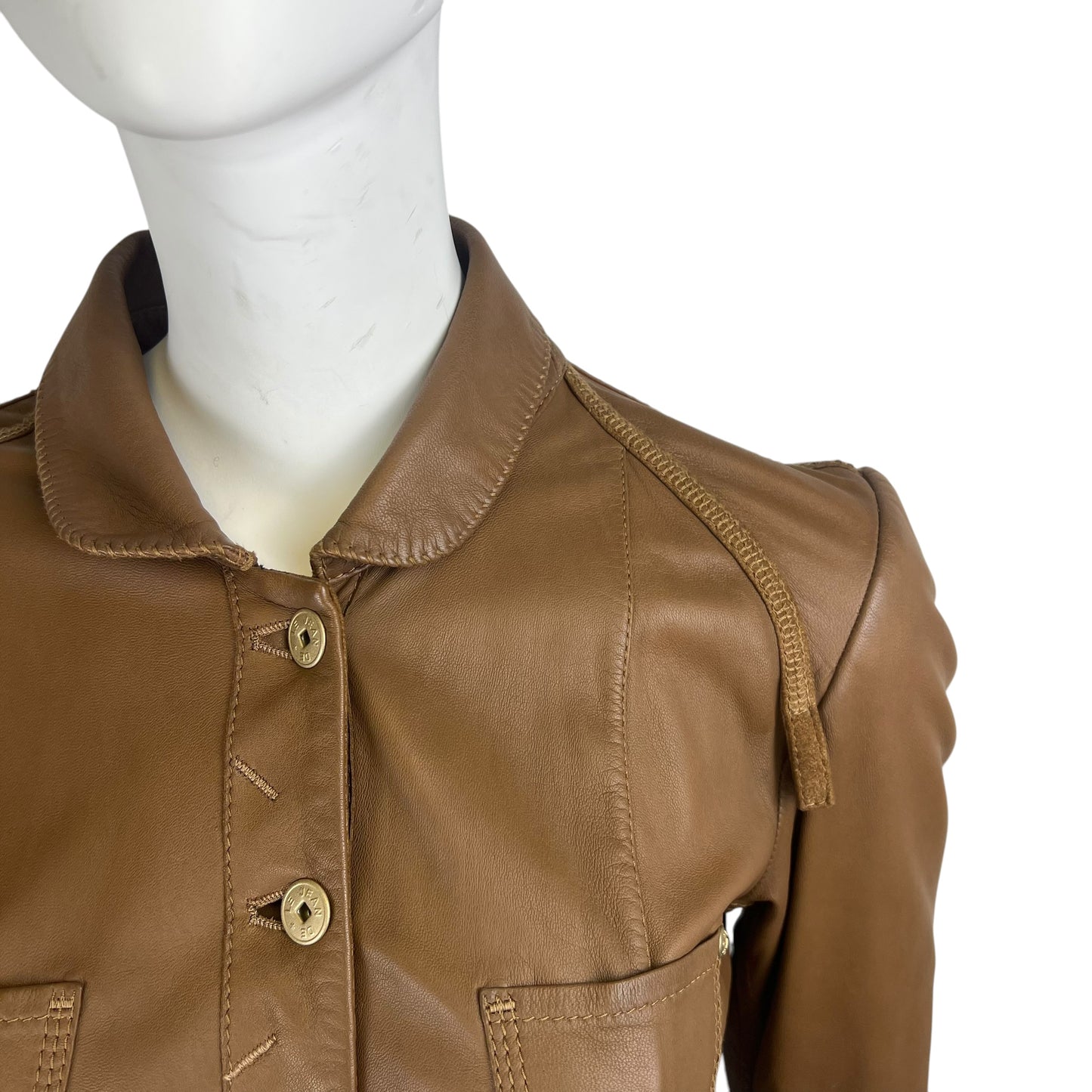 00s Marithé + François Girbaud Leather Patch Jacket