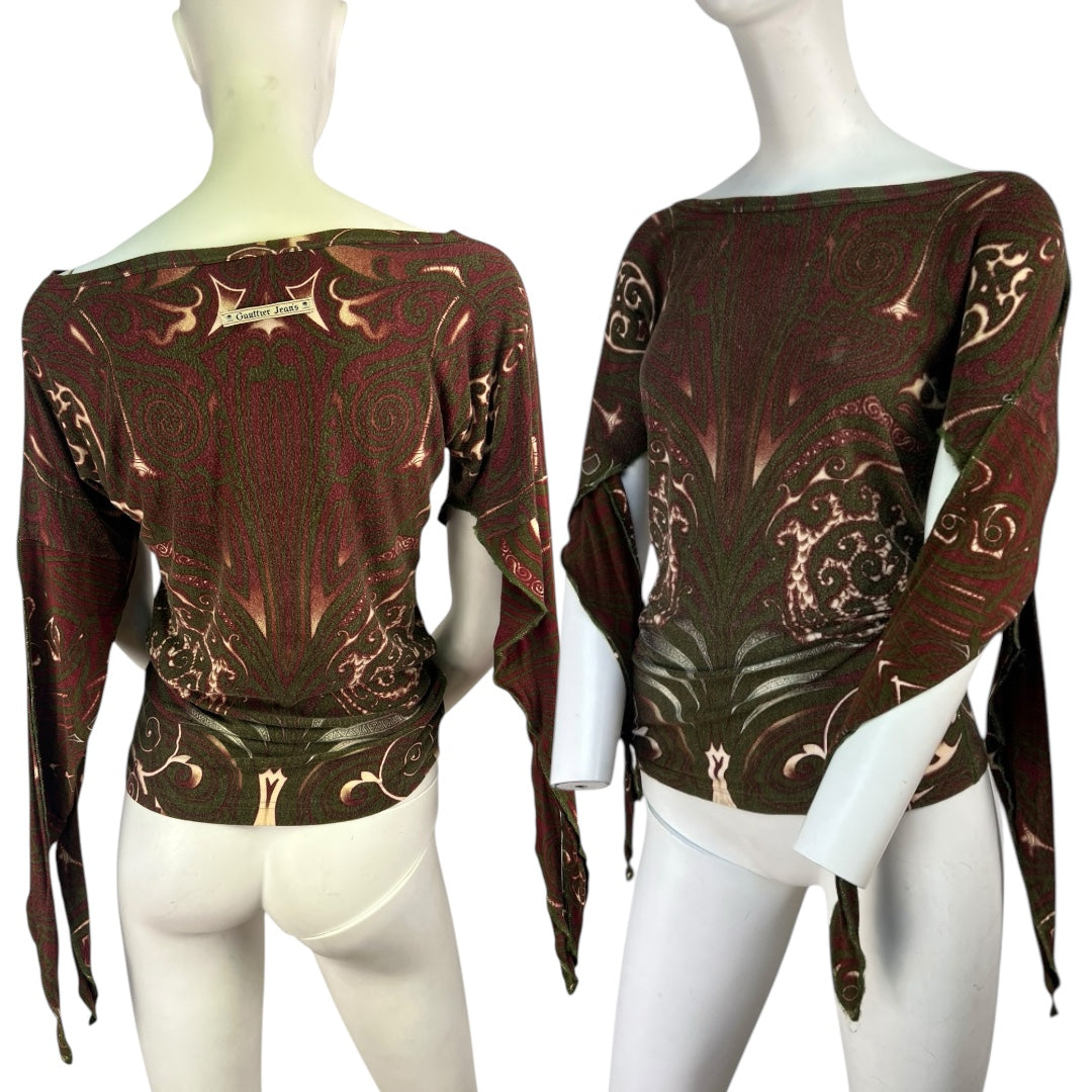 SS 1996 Jean Paul Gaultier Maori Printed Mesh top