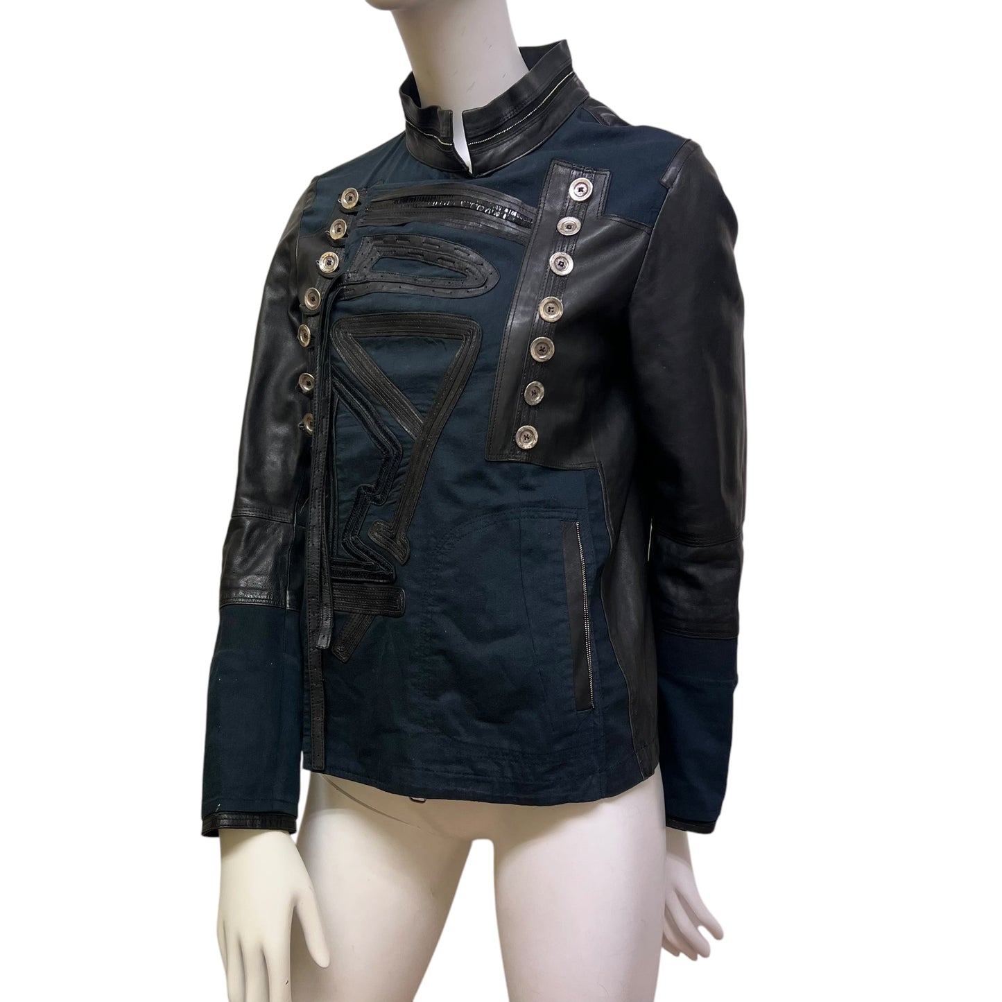 00s Marithé + François Girbaud Leather doble layer jacket