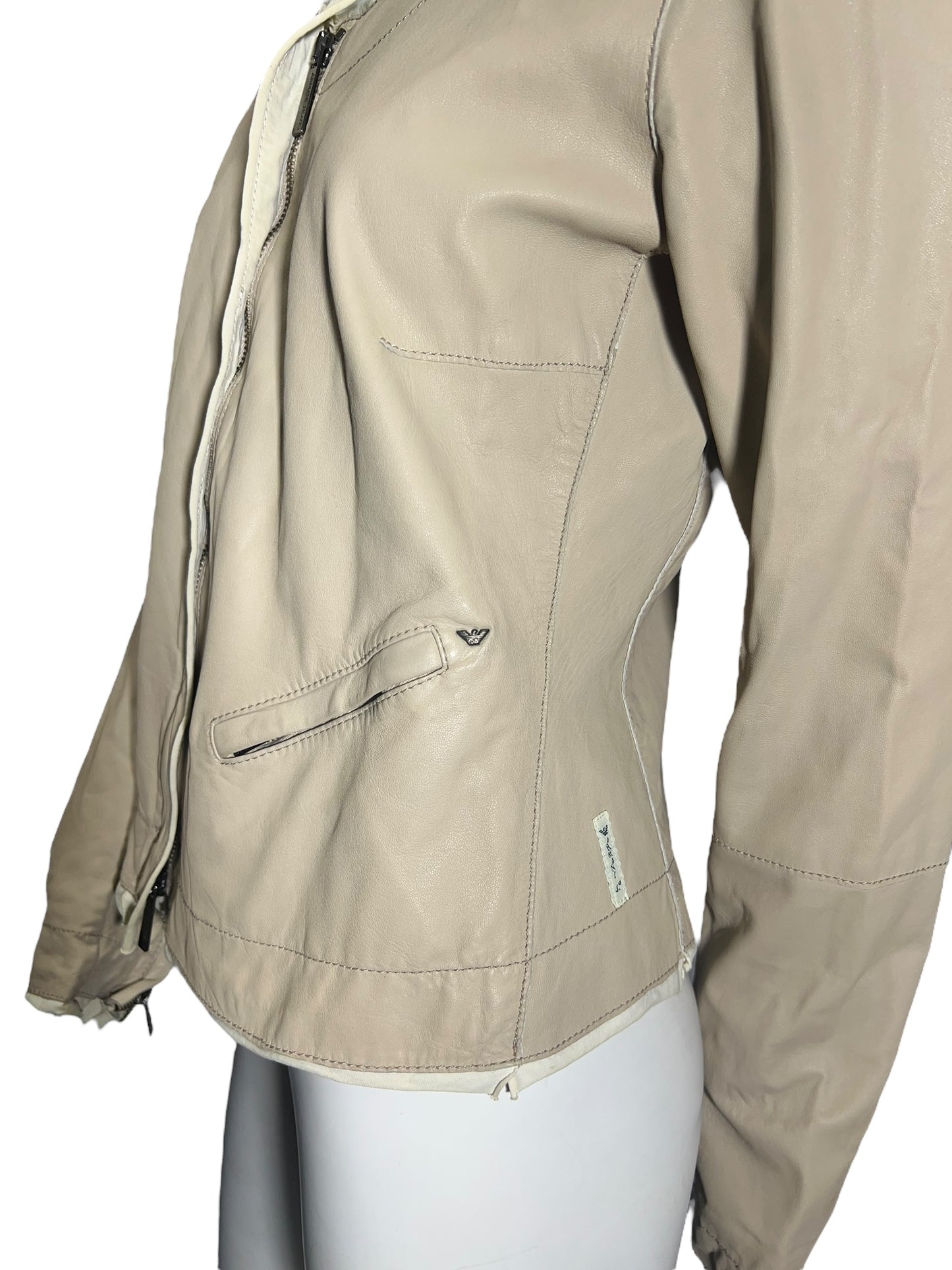 00s Armani Jeans Leather Jacket
