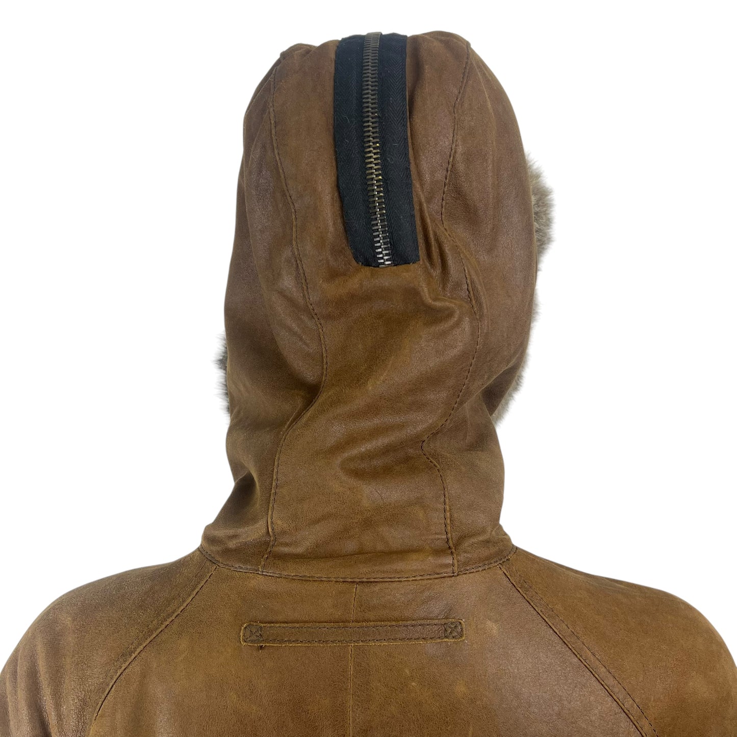 00s Prada Sample Leather Sherpa Jacket