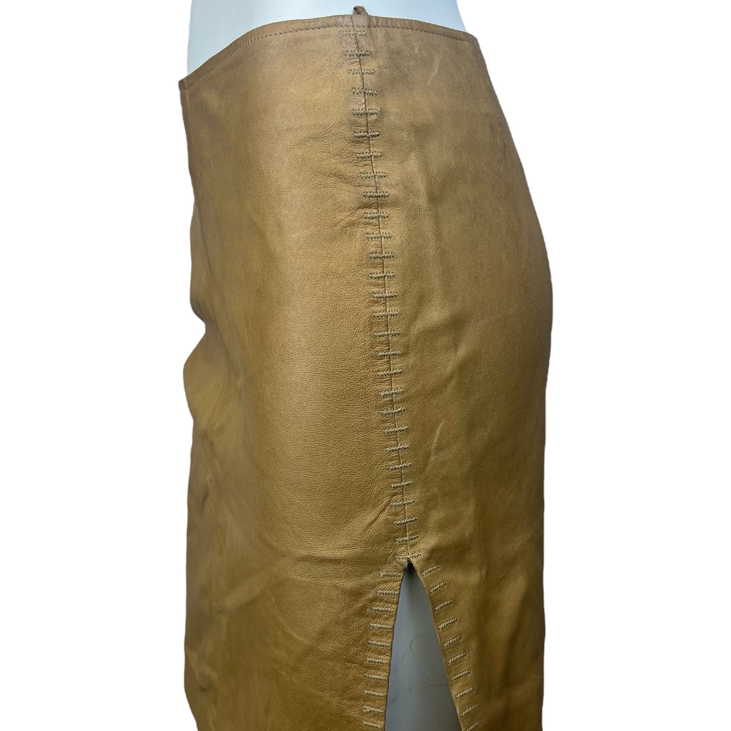 00’ Armani Jeans Asimmetric Leather Skirt