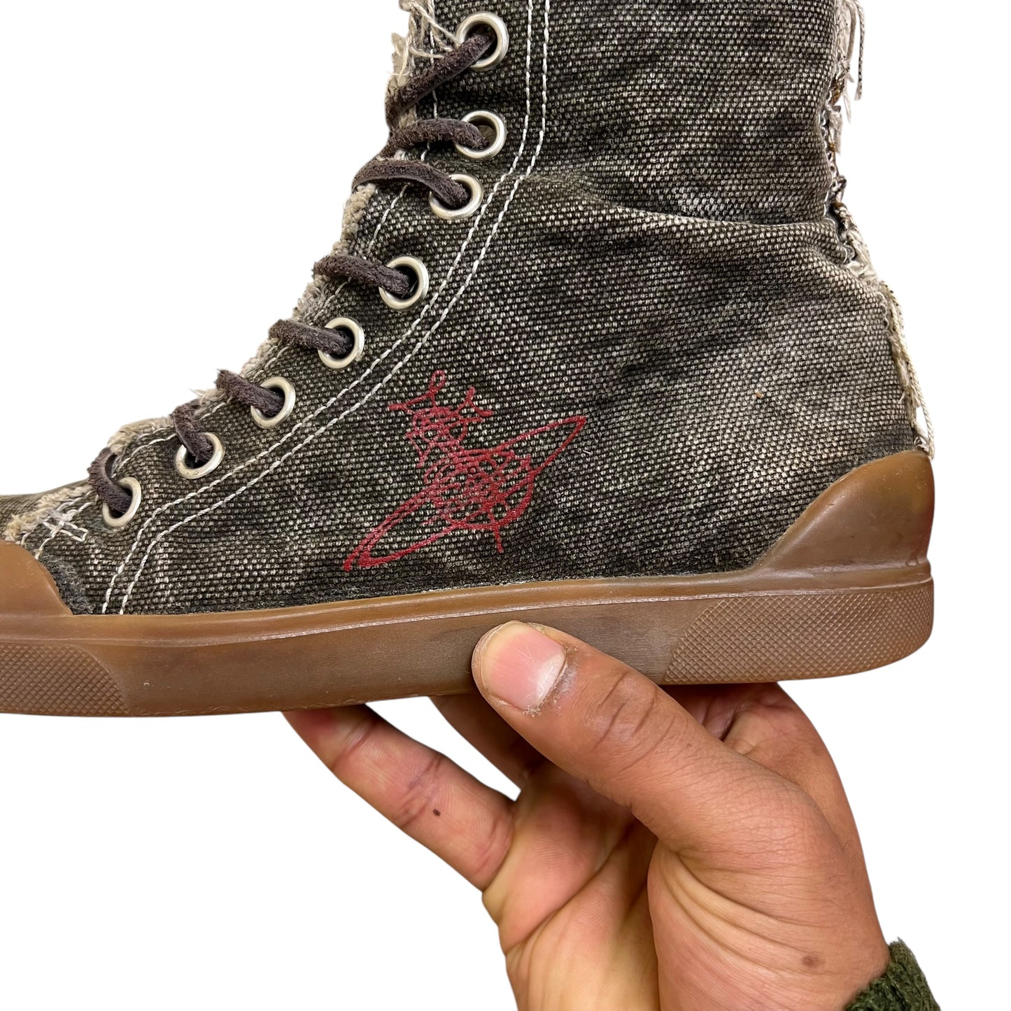 00s Vivienne Westwood Canvas Printed Sneakers