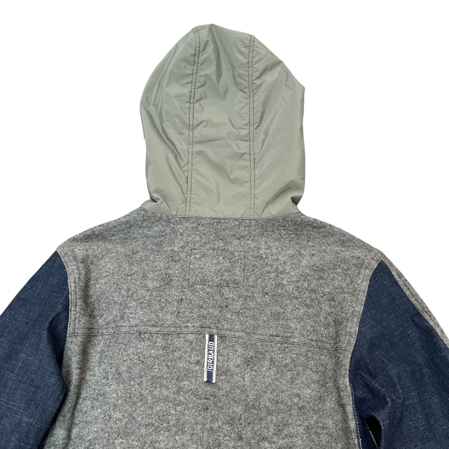 SP 00 Marithé + François Girbaud Pleated Wool/ Denim Jacket