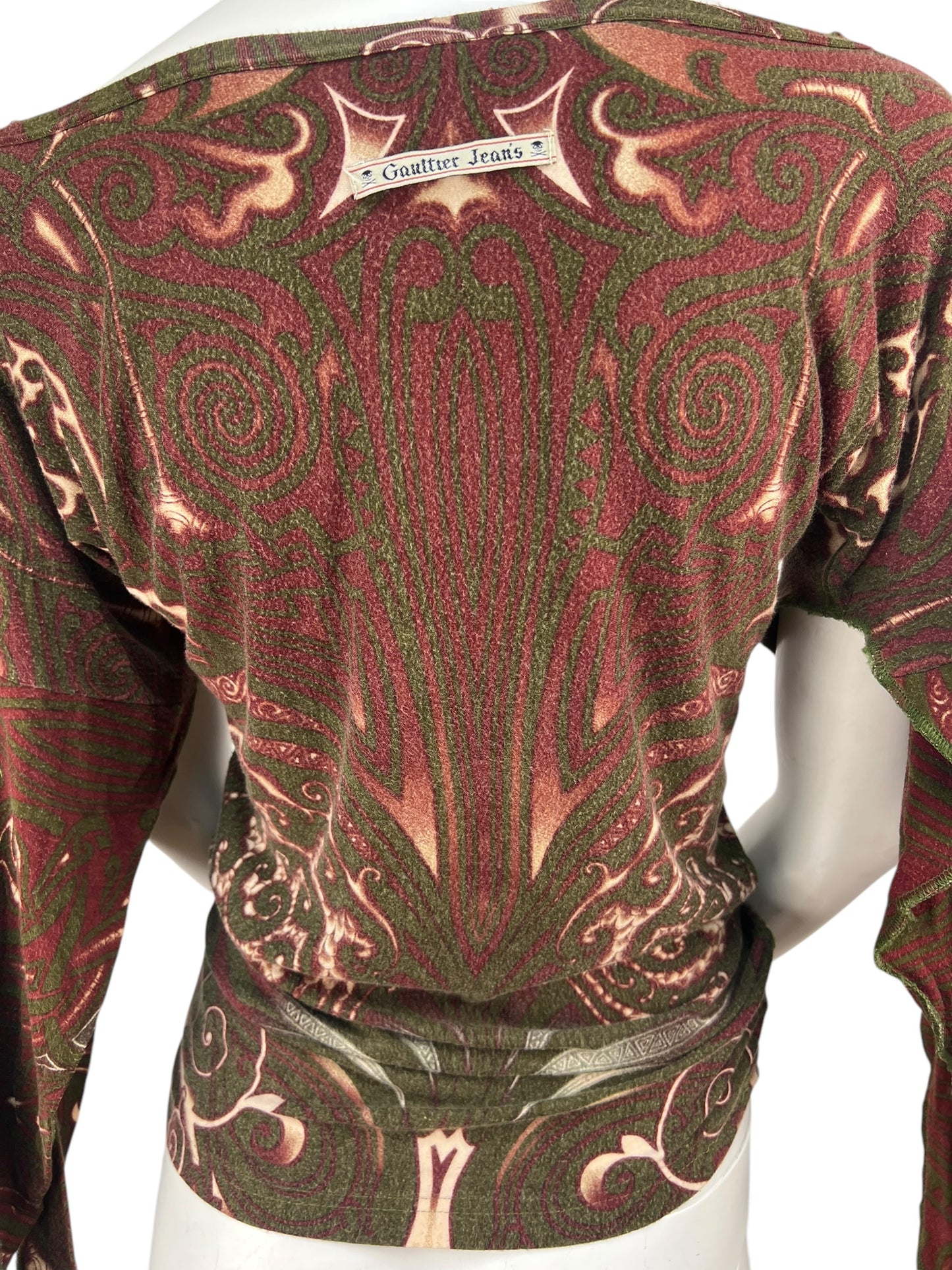 SS 1996 Jean Paul Gaultier Maori Printed Mesh top