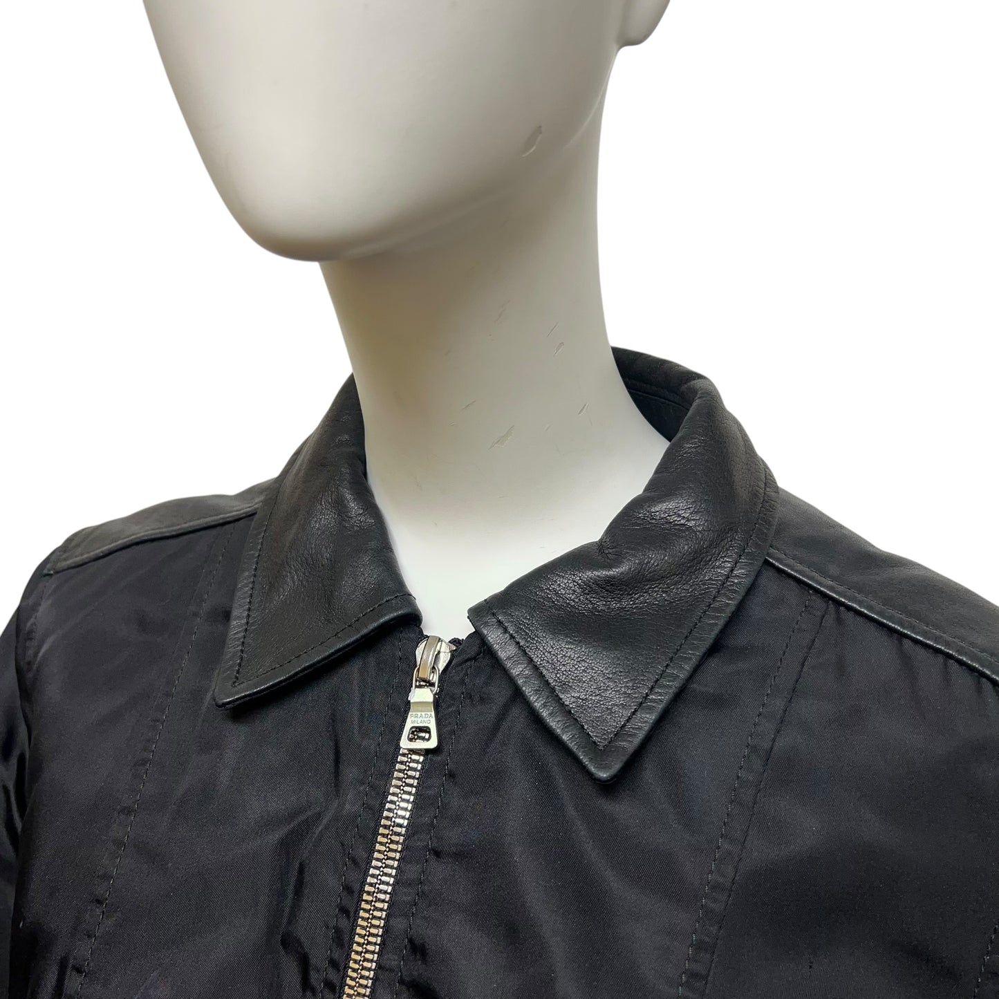90s Prada Nylon/ Leather Jacket