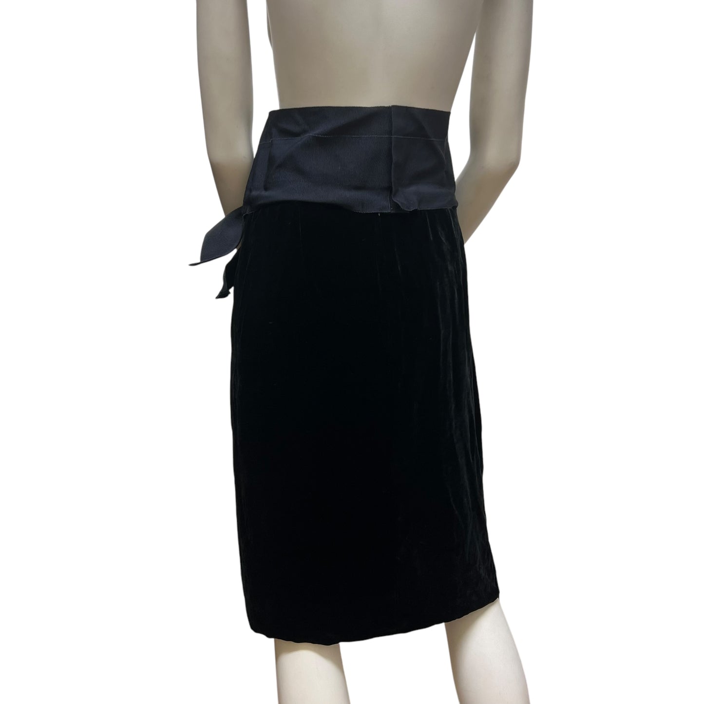 00s Sonia Rykiel Velour Corset Midi Skirt