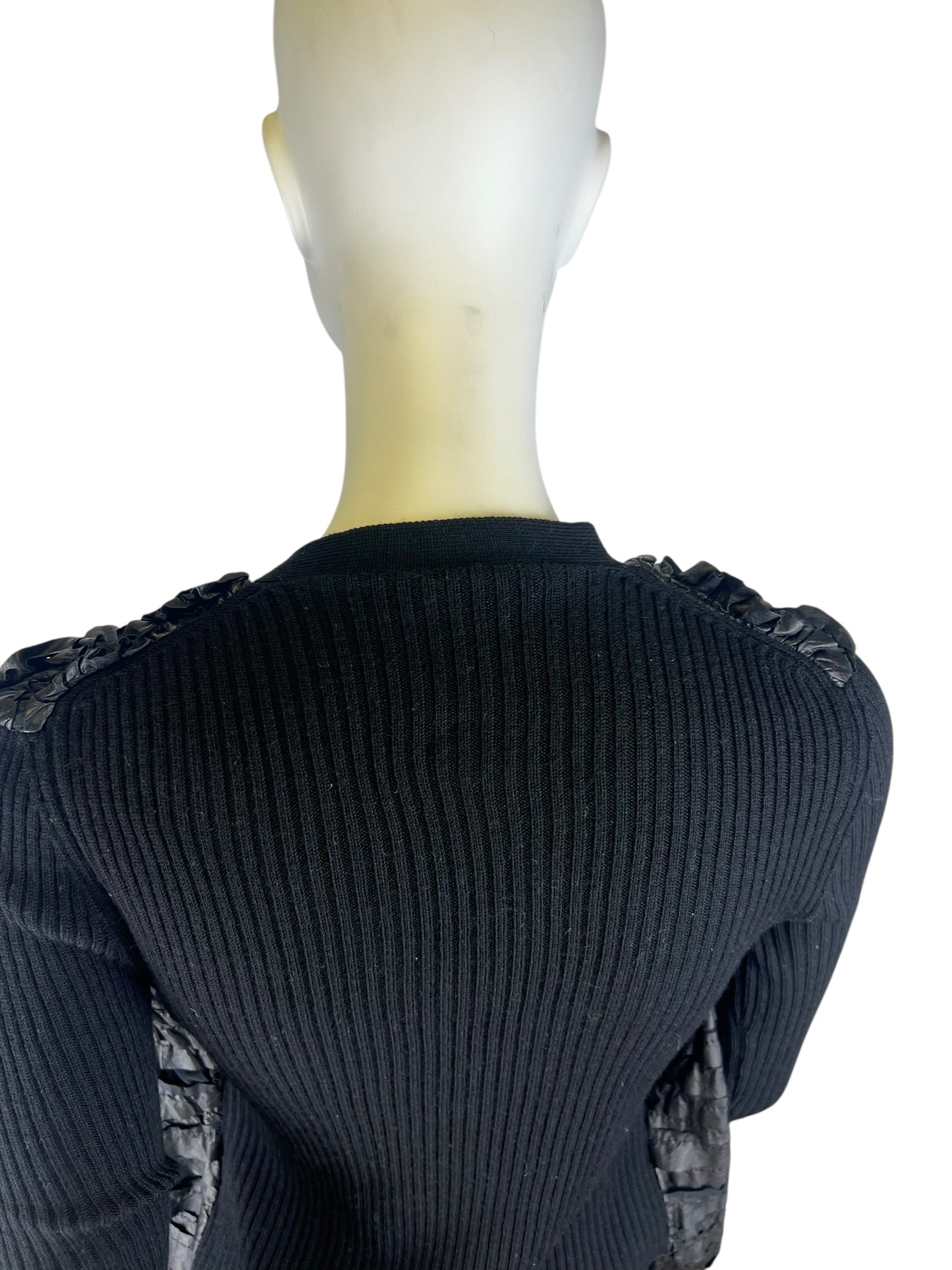 00’ Prada wool & leather & silk sweater dress