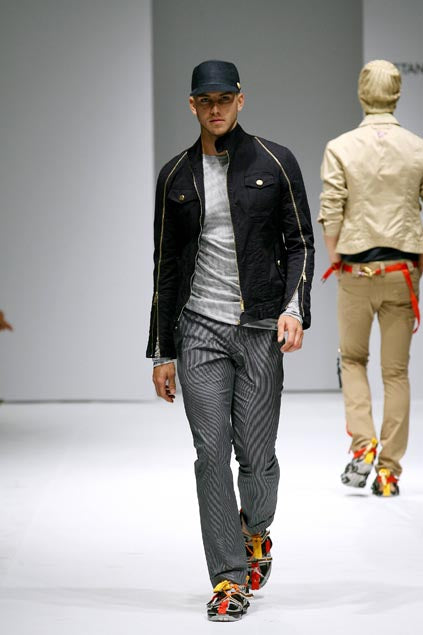 SS 2008 Gaetano Navarra zippered arms biker jacket