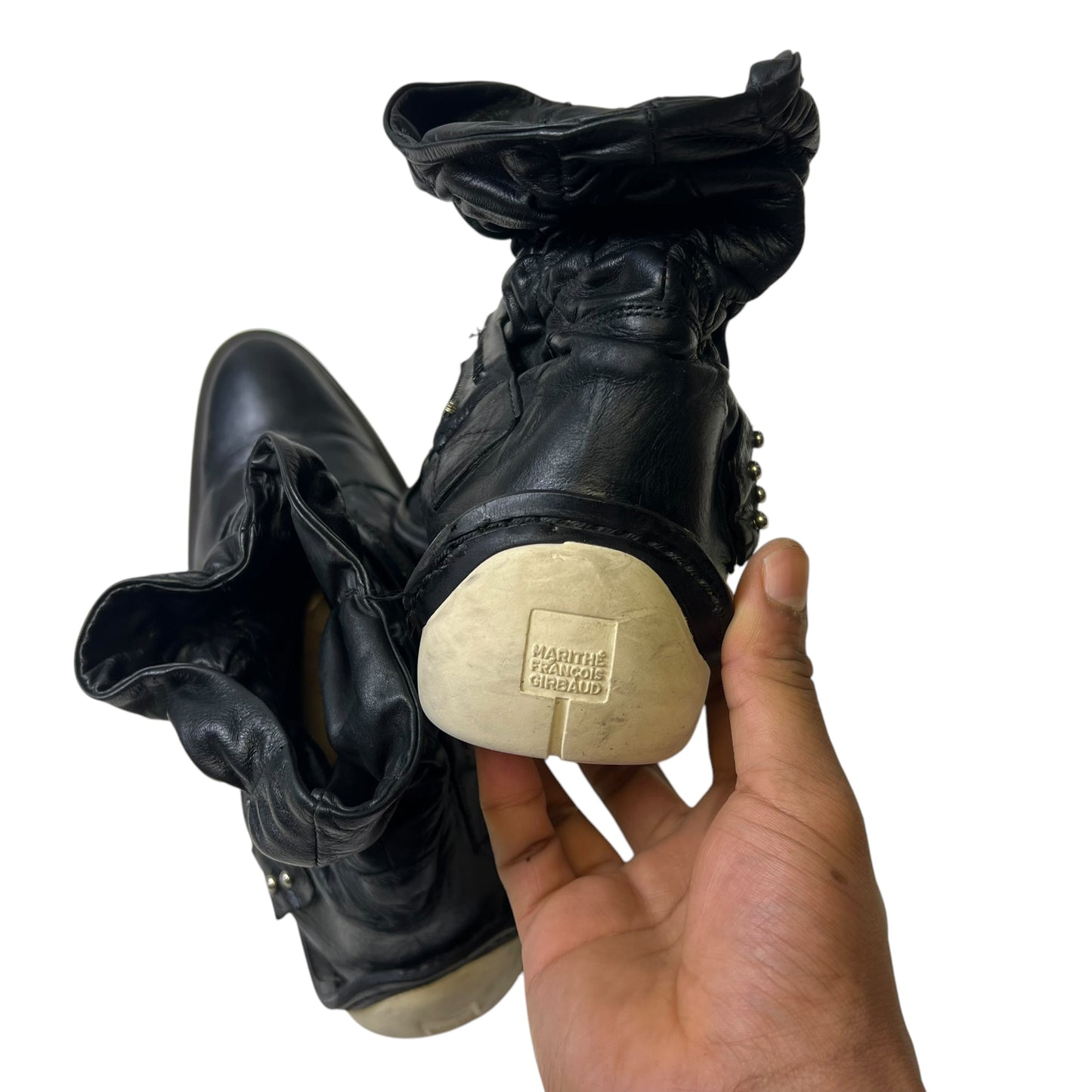 00s Marithé + François Girbaud Leather Cowboy Boots