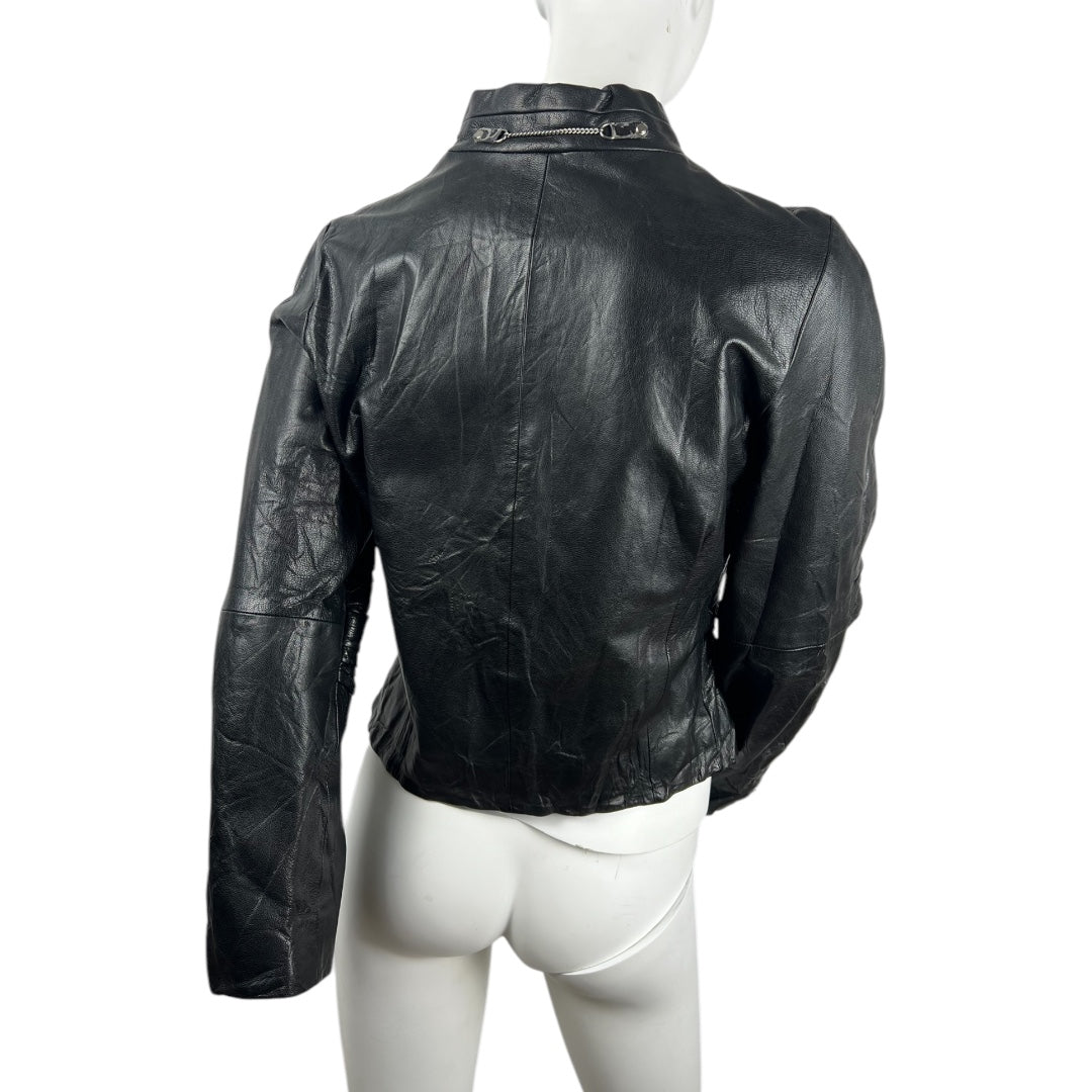 FW2002 Marithé + François Girbaud Asymmetrica Biker leather jacket