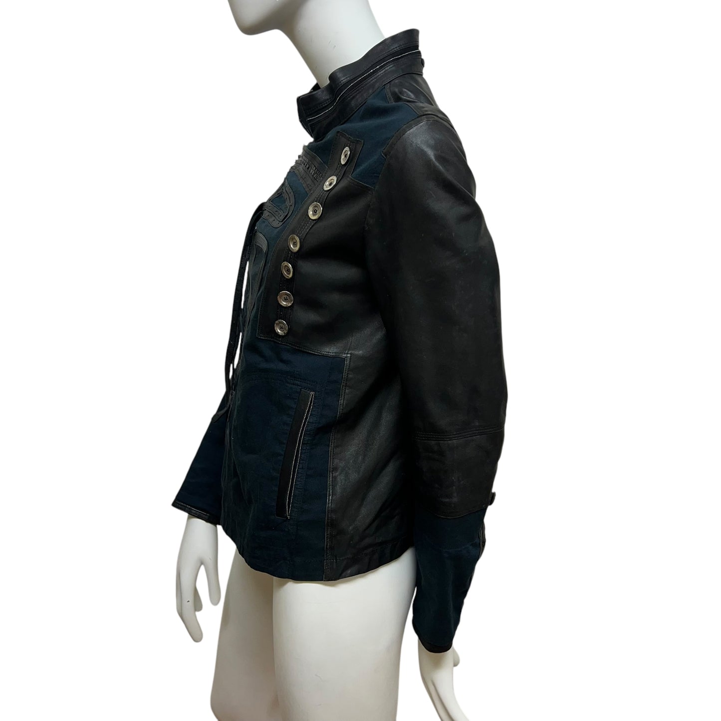 00s Marithé + François Girbaud Leather doble layer jacket