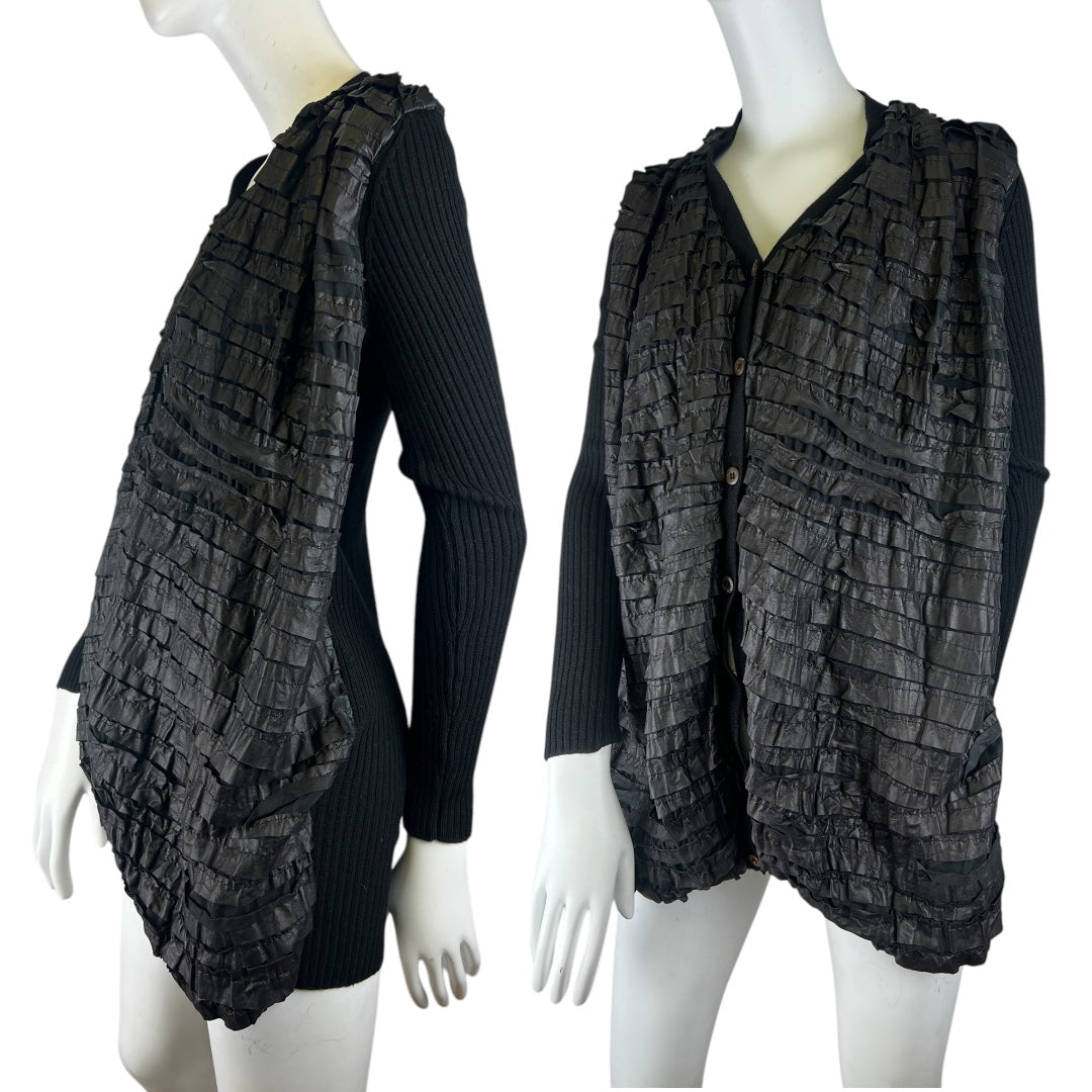 00’ Prada wool & leather & silk sweater dress