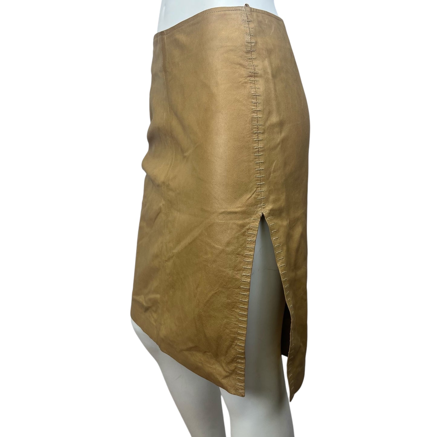 00’ Armani Jeans Asimmetric Leather Skirt