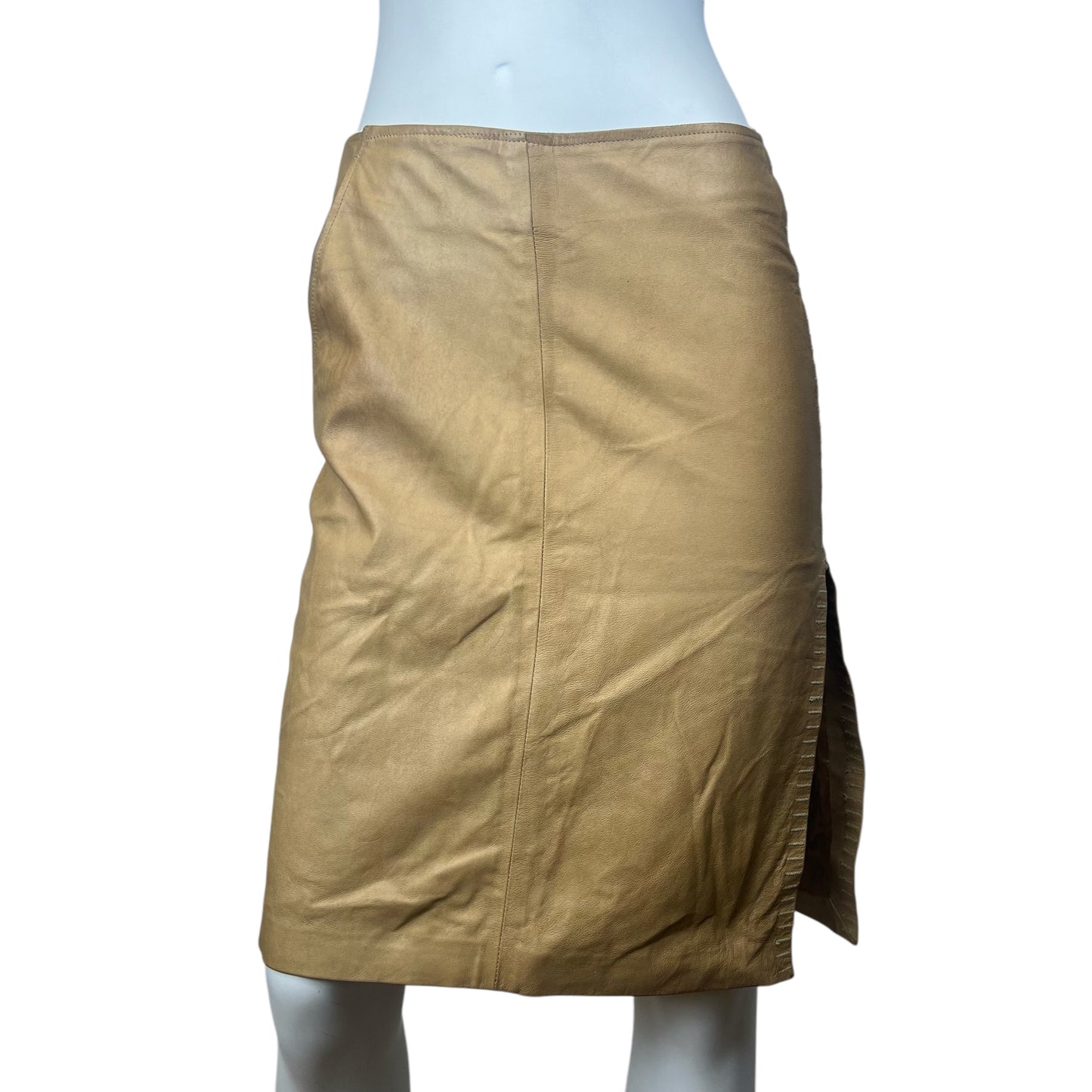 00’ Armani Jeans Asimmetric Leather Skirt