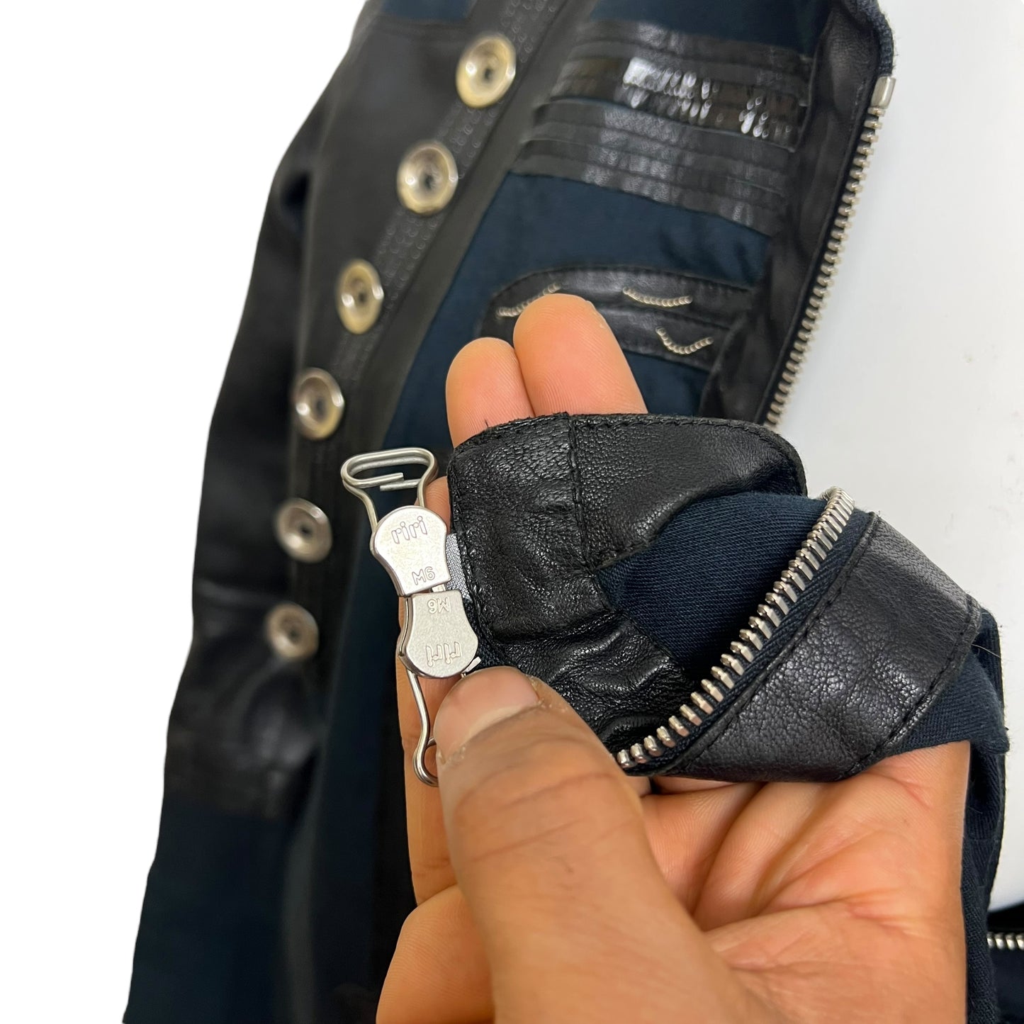 00s Marithé + François Girbaud Leather doble layer jacket