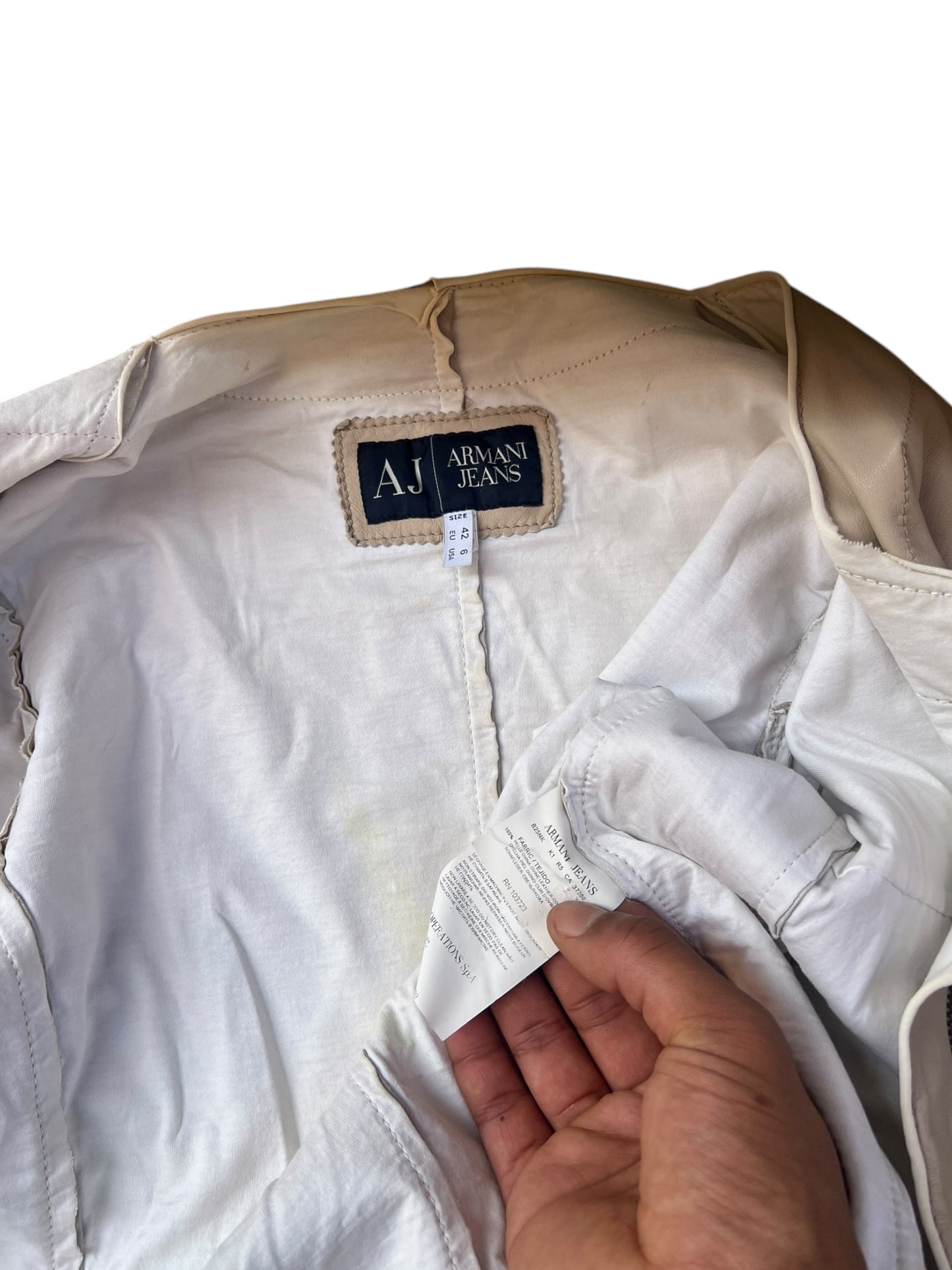 00s Armani Jeans Leather Jacket