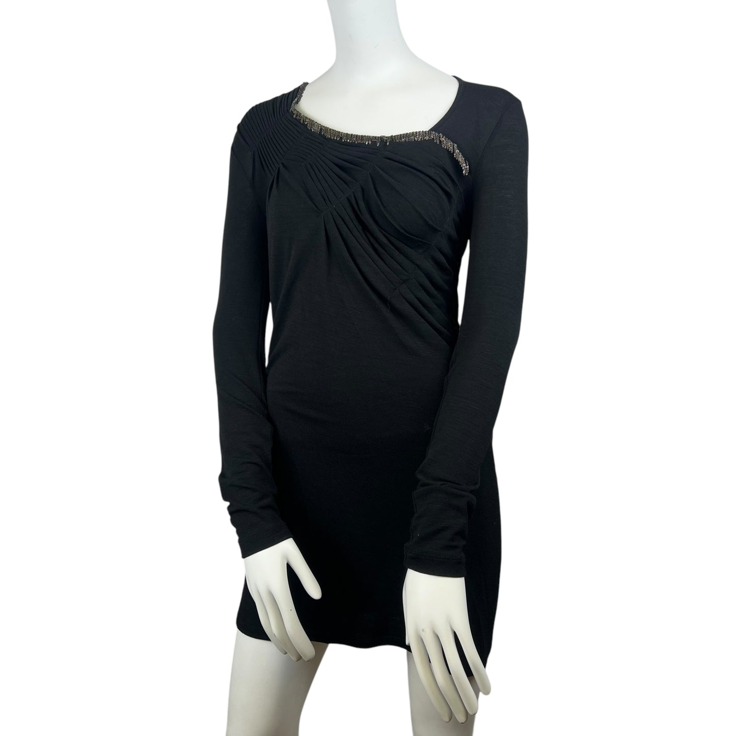 00s Plein Sud Metallic Pleated Dress