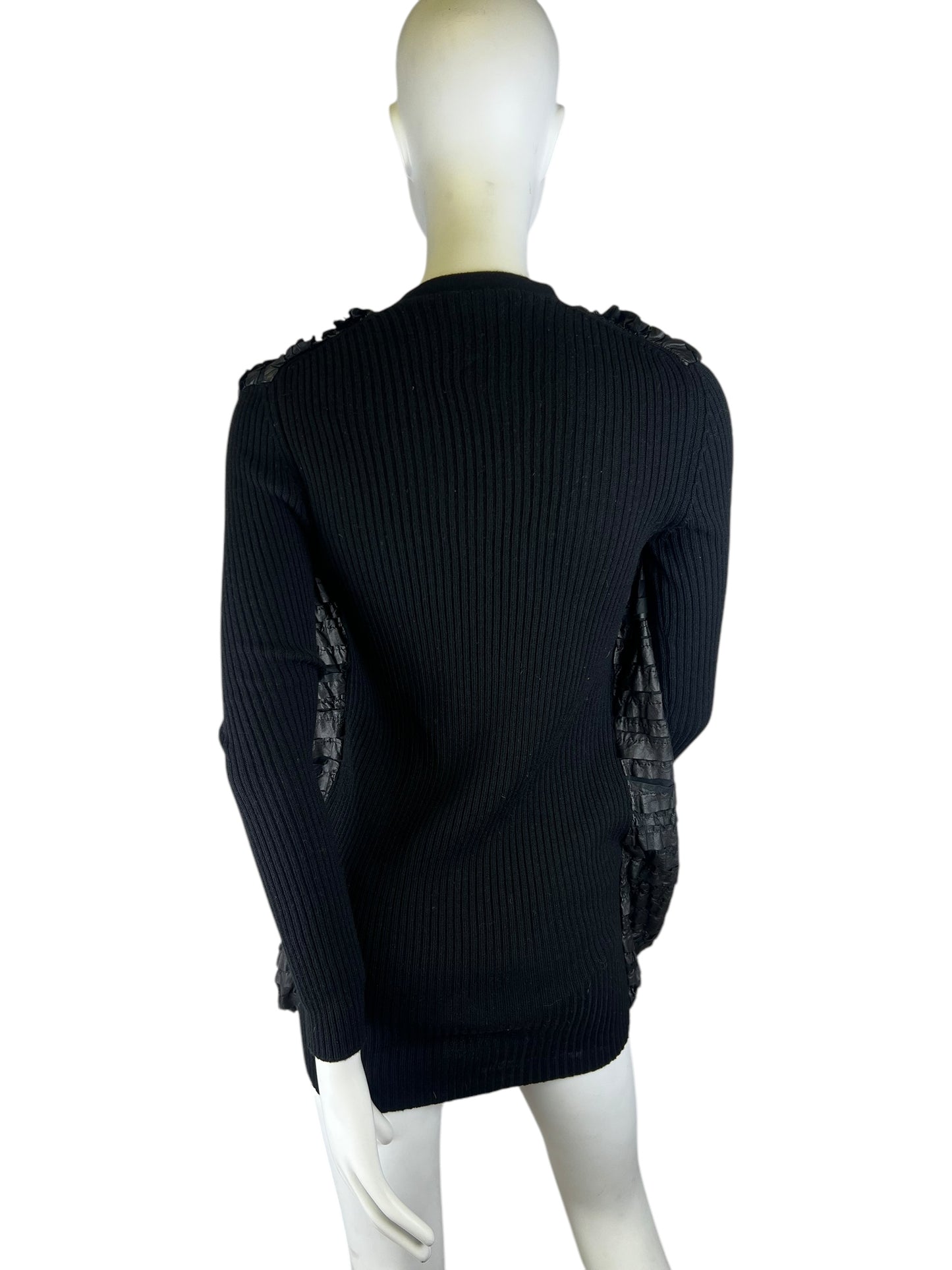 00’ Prada wool & leather & silk sweater dress