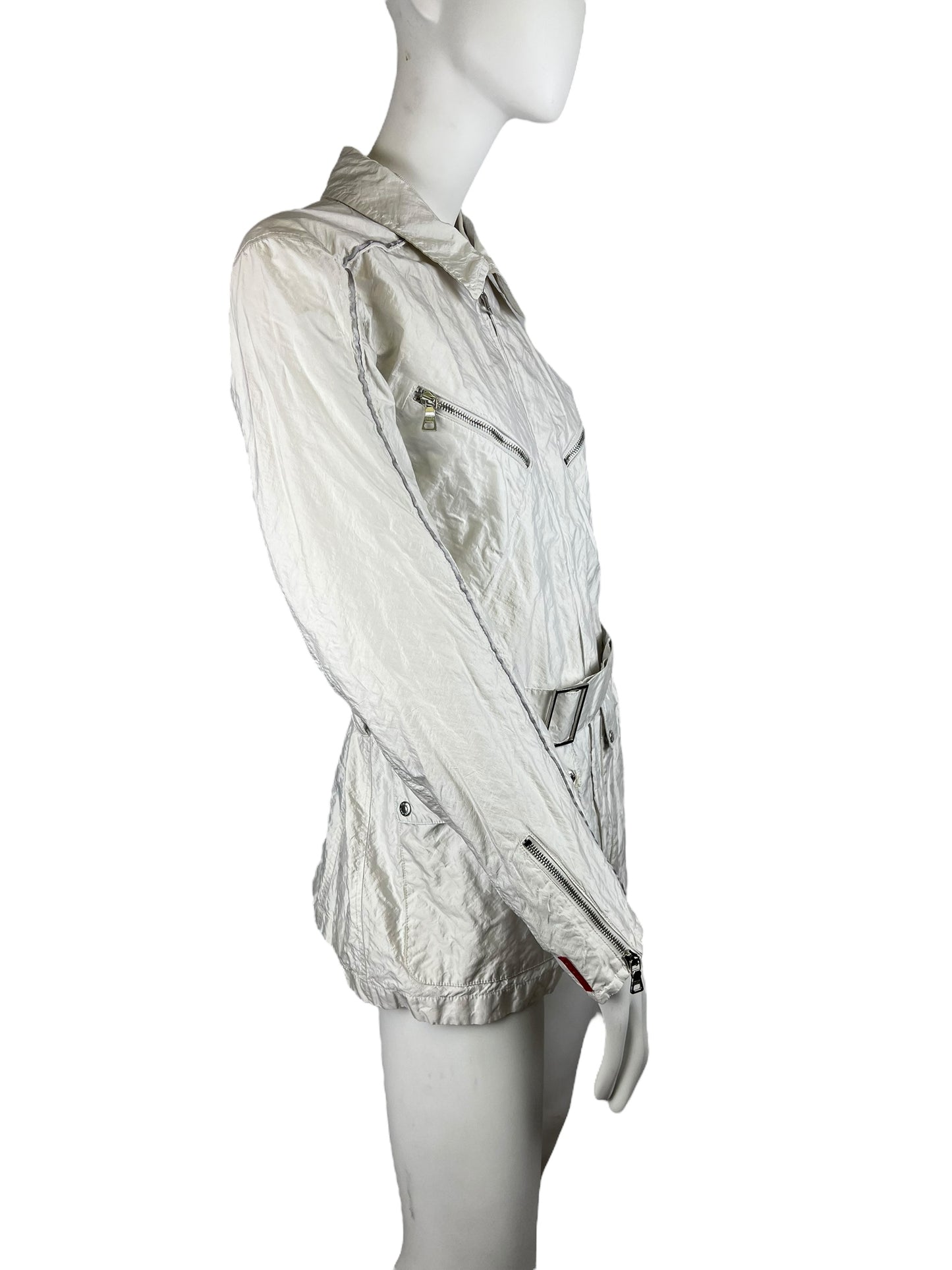 00’ Prada Metallic Nylon Coat Jacket